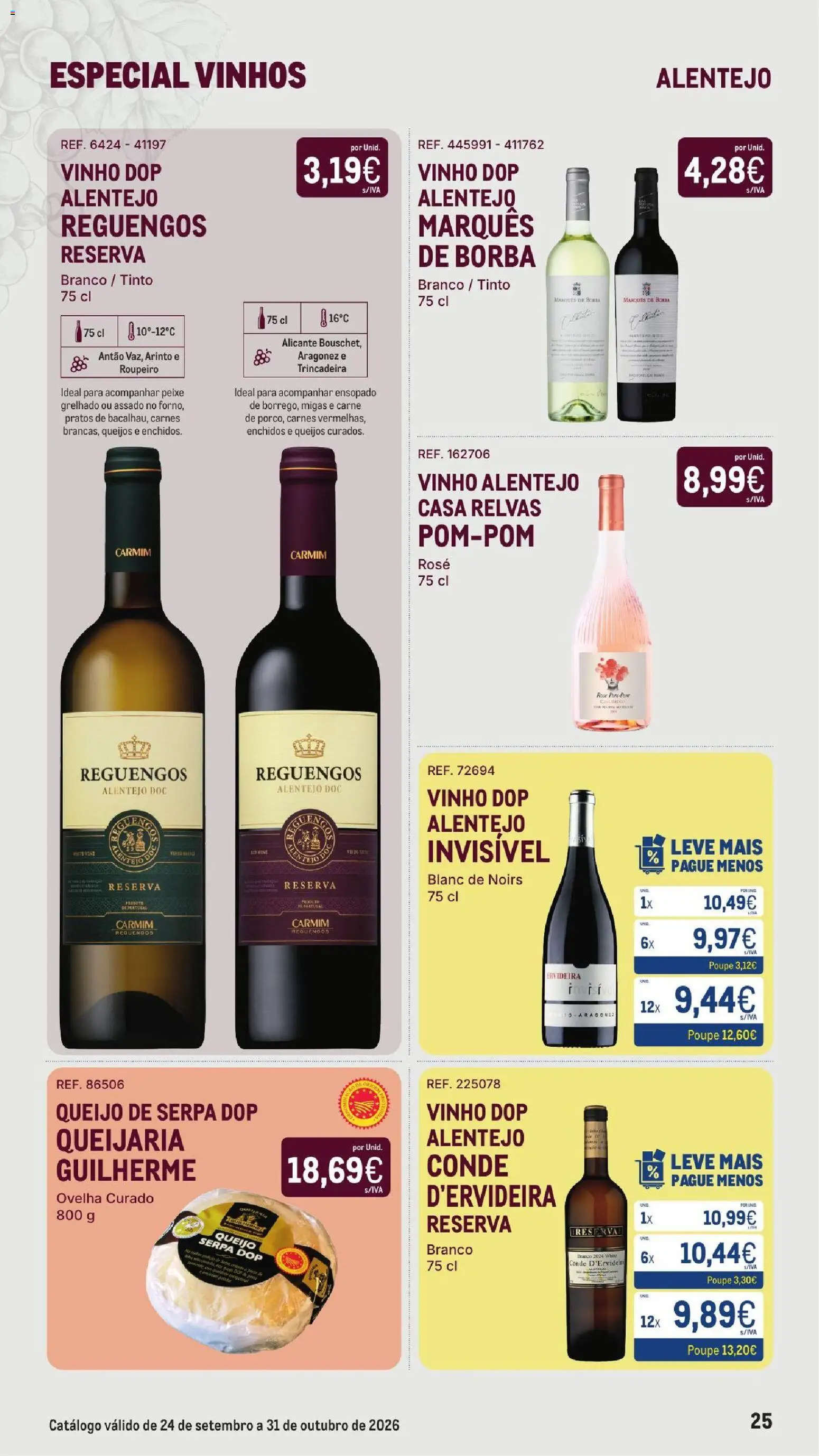 Makro Especial Vinhos │ válido de 24/09/2026 | Página: 25 | Produtos: Pratos, Roupeiro, Vinho, Peixe