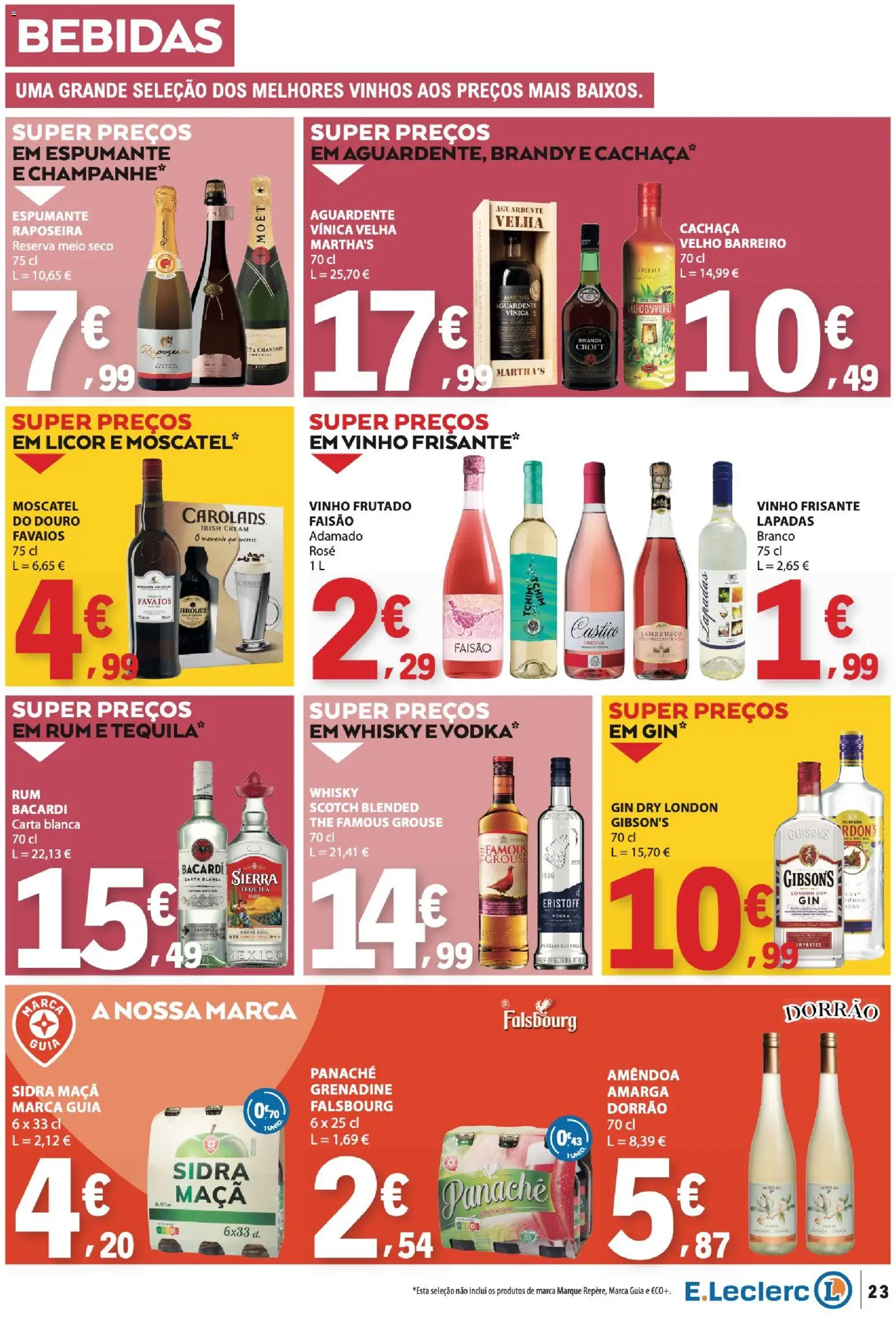E.Leclerc folheto │ válido de 24/09/2026 | Página: 23 | Produtos: Whisky, Bebidas, Cachaça, Licor
