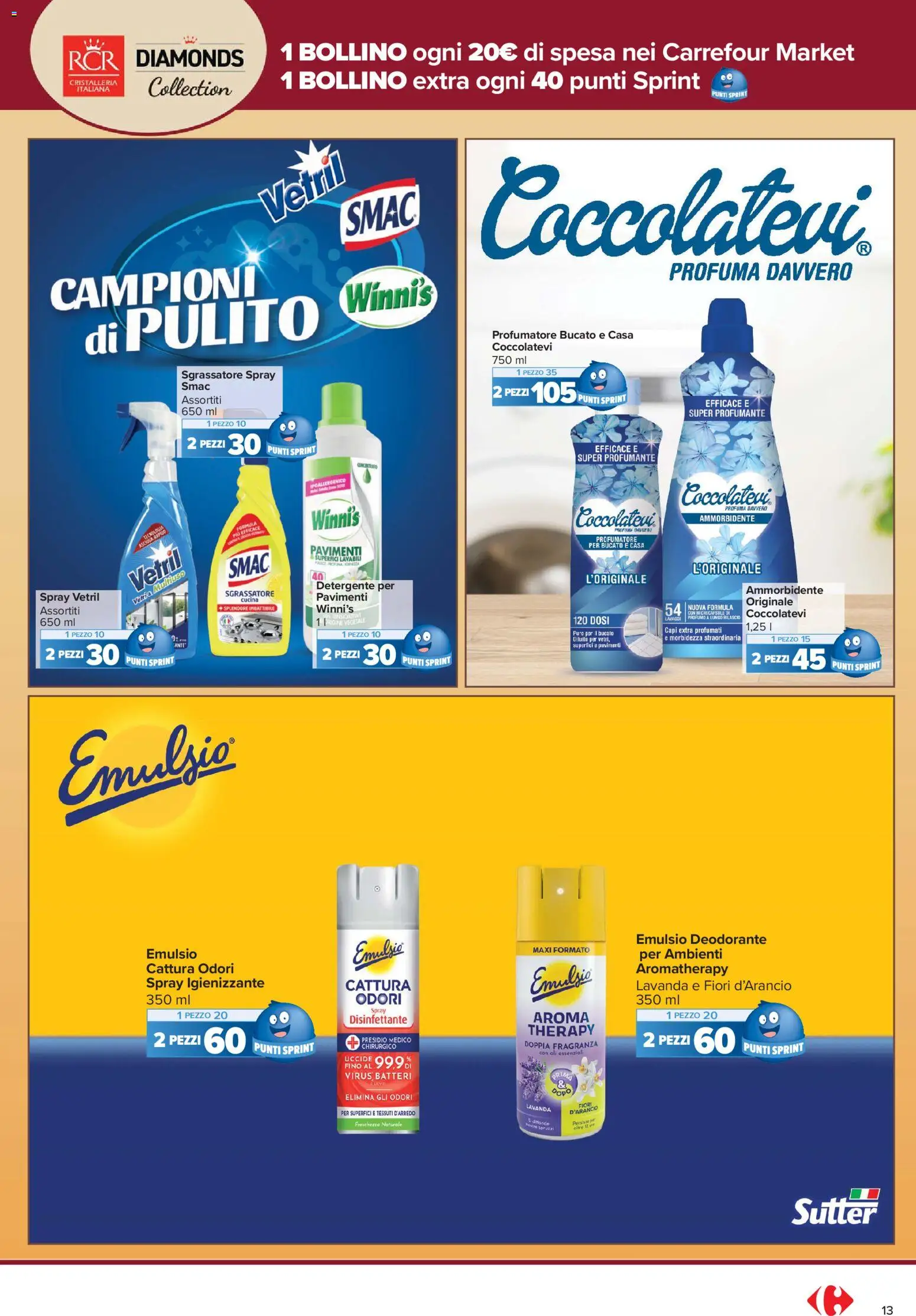 Volantino Carrefour del 04/09/2026 | Pagina: 13 | Prodotti: Deodorante, Ammorbidente, Fiori, Profumo