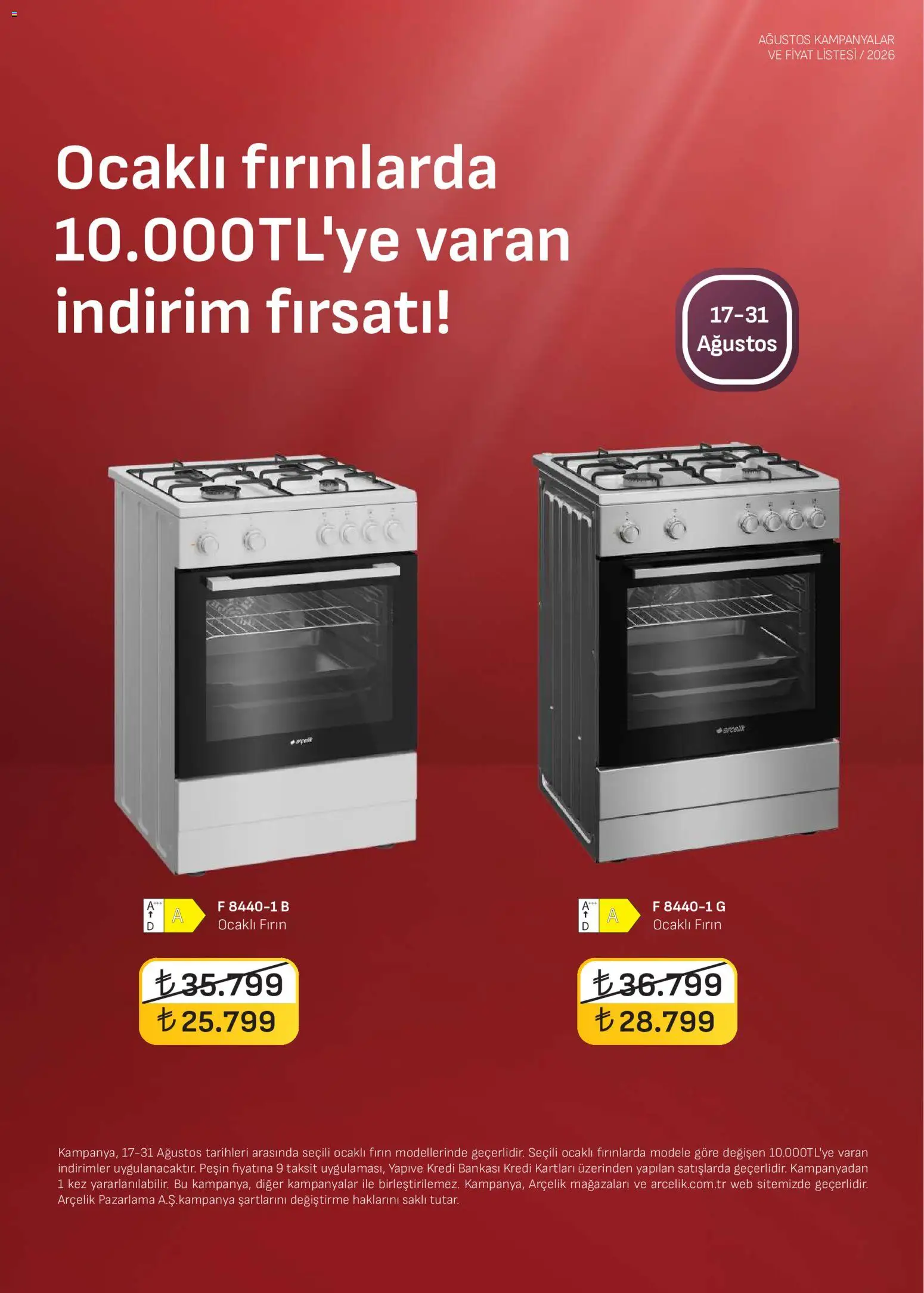 Arçelik - Ankastre Kataloğu - 17 Ağustos 2026 tarihinden itibaren geçerlidir | Sayfa: 6