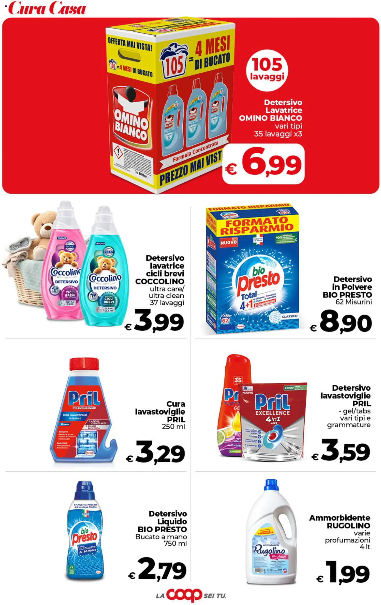 Volantino COOP del 01/09/2026 | Pagina: 40 | Prodotti: Ammorbidente, Smacchiatore, Acqua, Lavatrice