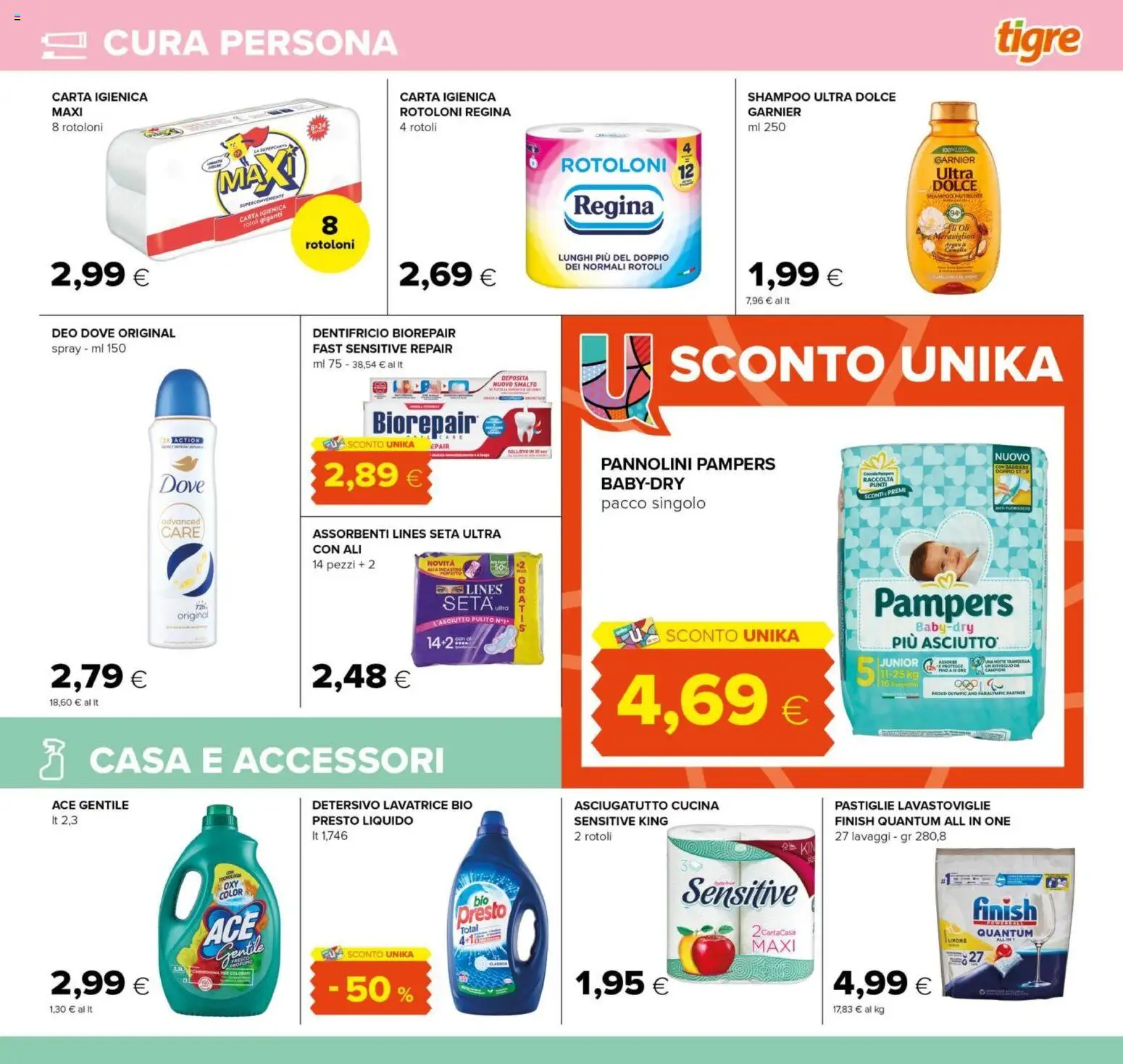 Volantino Tigre del 10/08/2026 | Pagina: 15 | Prodotti: Pannolini, Lavatrice, Lavastoviglie, Pampers