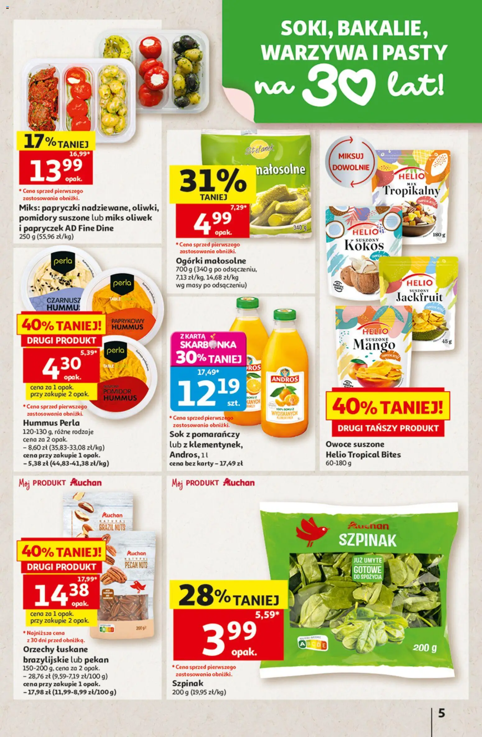 Auchan gazetka od 13.08.2026 | Strona: 5 | Produkty: Mango, Orzechy, Warzywa, Owoce