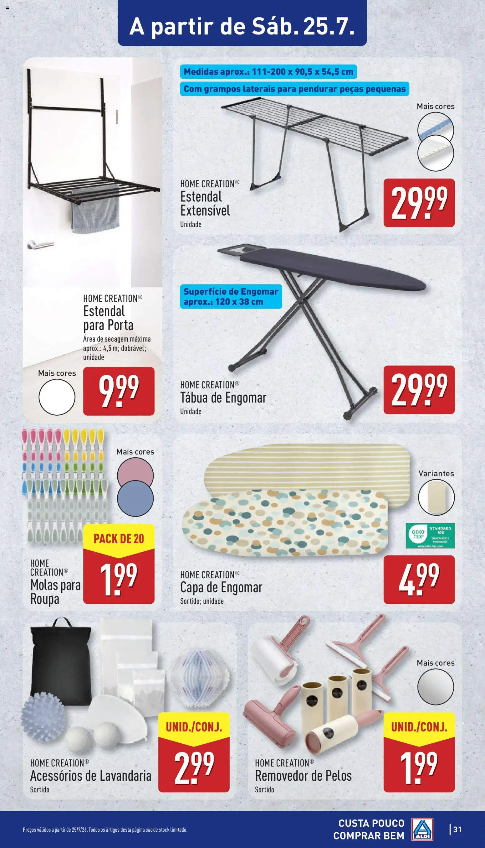 Aldi folheto │ válido de 20/07/2026 | Página: 31 | Produtos: Tábua, Porta, Removedor de pelos, Tábua de engomar
