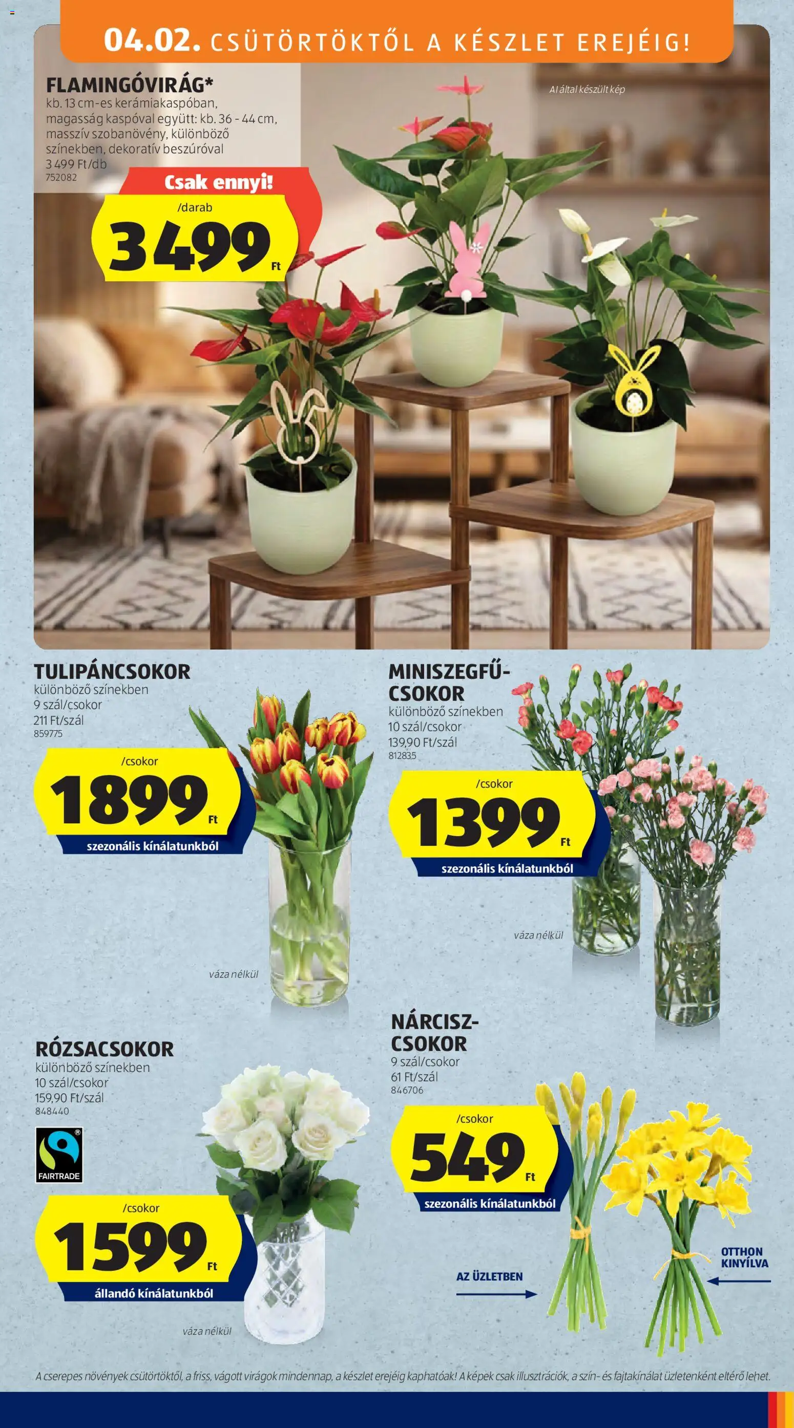 Aldi akciós ujság - amely érvényes a következő dátumtól: 2026.04.02. | Oldal: 33 | Termékek: Virágok, Váza