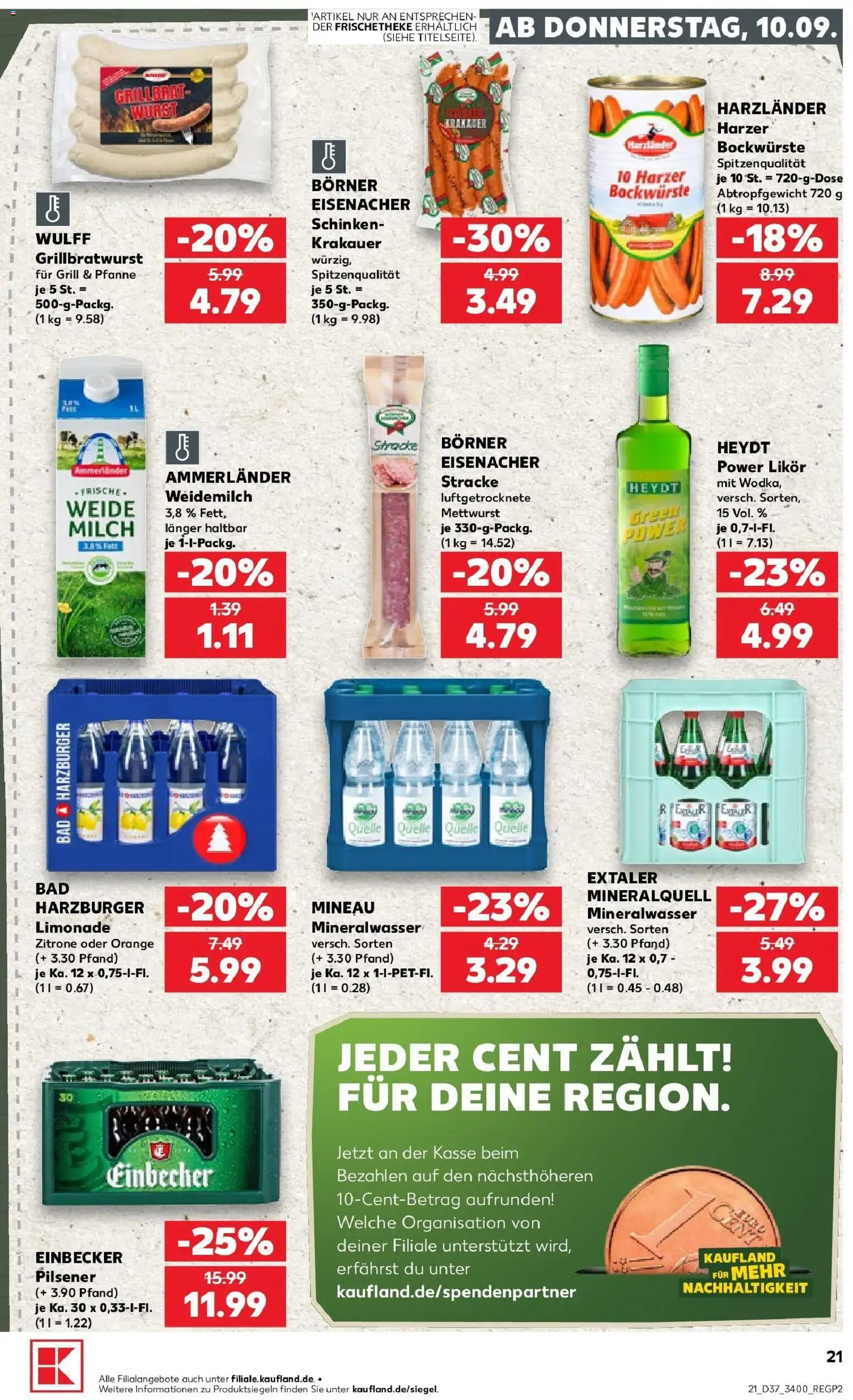 Prospekt Kaufland ab 10.09.2026 » Angebote Online zum Blättern | Seite: 21 | Produkte: Bad, Limonade, Zitrone, Wurst
