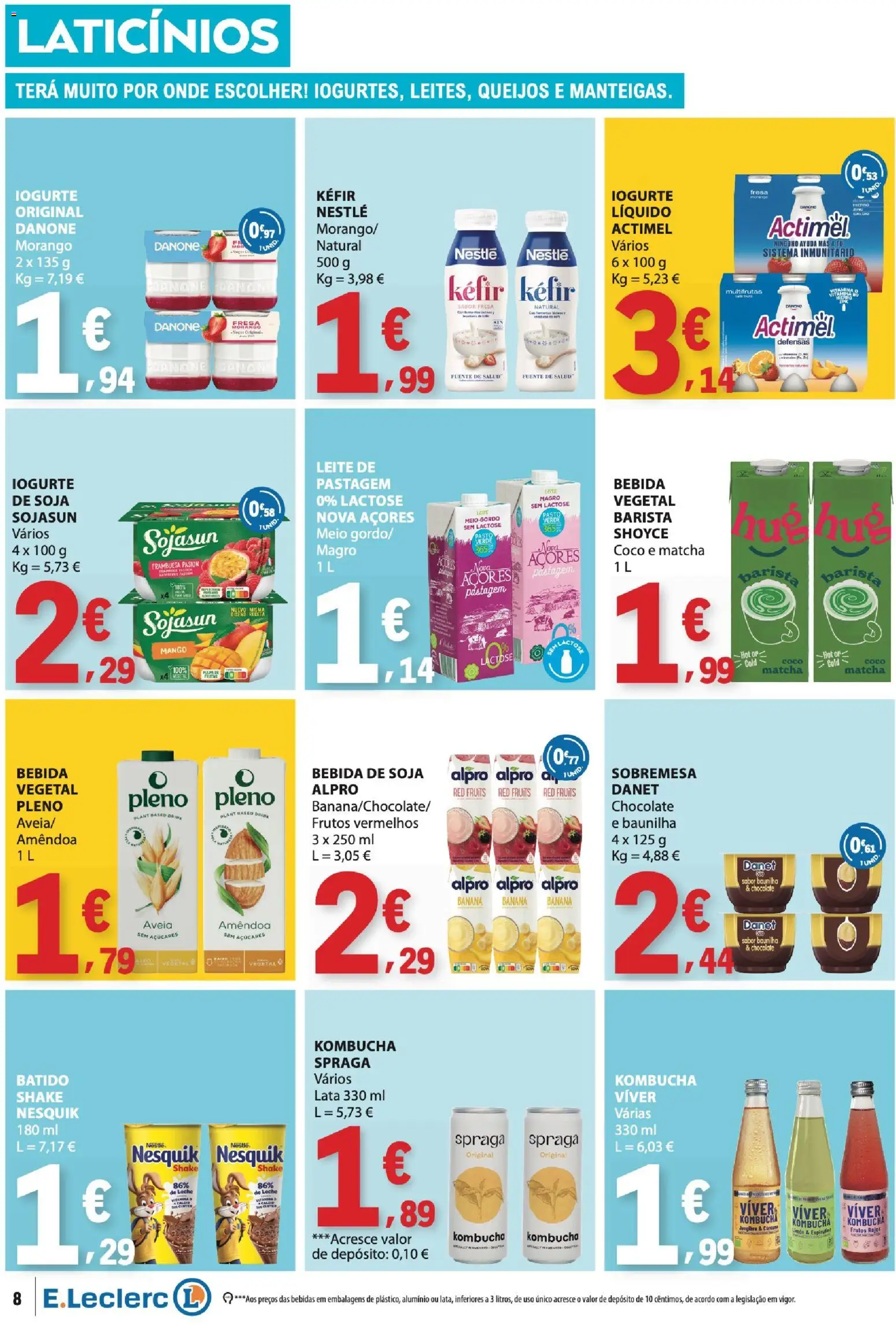 E.Leclerc folheto │ válido de 27/08/2026 | Página: 8 | Produtos: Iogurte, Chocolate, Vitamina d, Coco