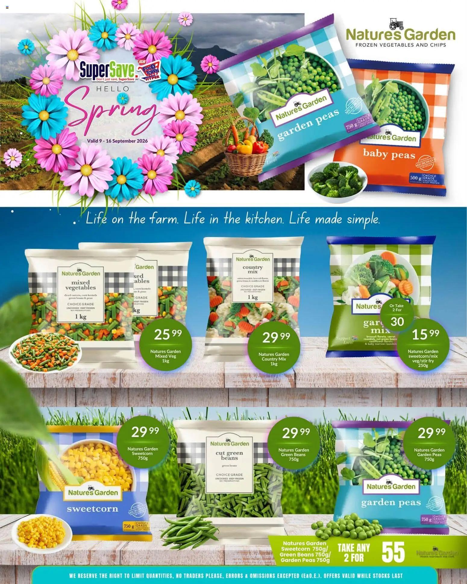 New Super Save catalogue – valid from 09/09/2026 | Page: 52 | Products: Cauliflower, Beans, Frozen vegetables, Microwave