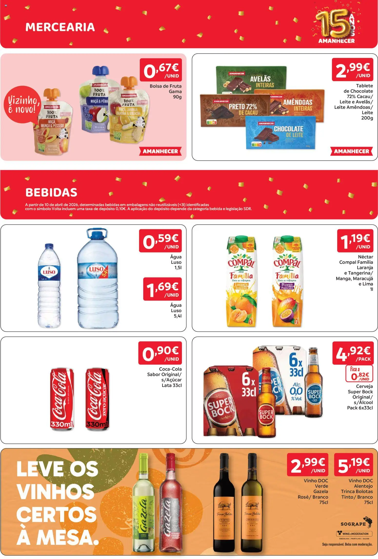 Amanhecer folheto │ válido de 15/10/2026 | Página: 11 | Produtos: Amêndoas, Chocolate, Vinho, Açúcar