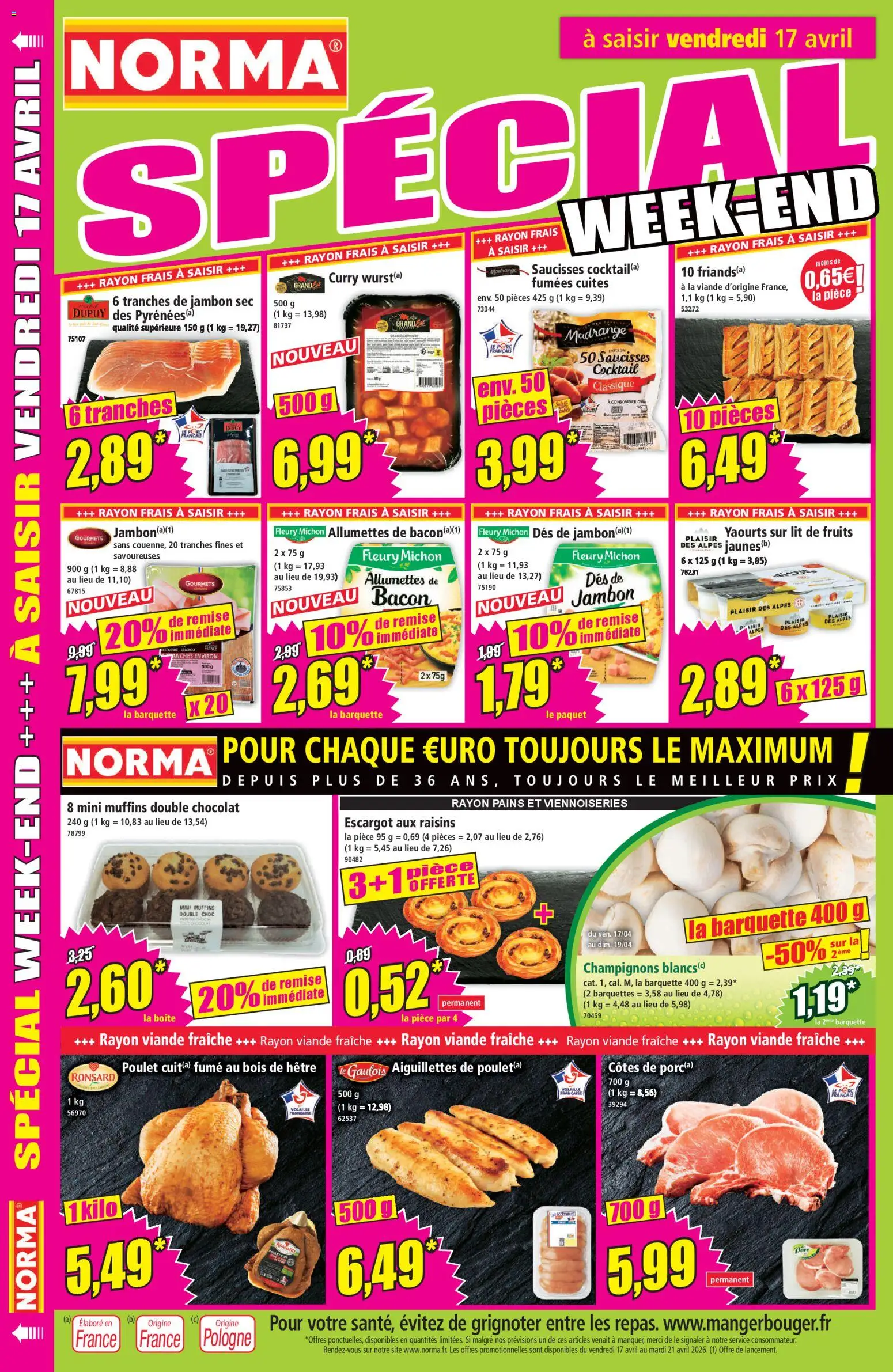 {H1} | Page: 14 | Produits: Yaourts, Volaille, Lit, Jambon