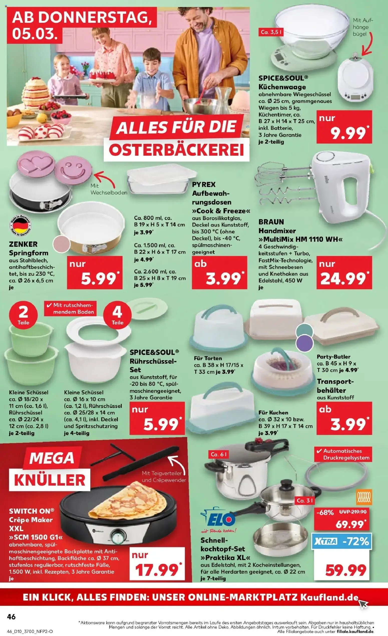 Kaufland Prospekt Leipzig	 – gültig ab 05.03.2026 | Seite: 46 | Produkte: Mixer, Handmixer, Kuchen