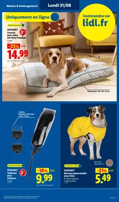 LIDL - Prévisualisation de ZOOFARI® Manteau imperméable pour chien, Manteau imperméable pour chien En 100 % polyester. L'unité au choix. valide à partir de 27/08/2026 | Page: 47 | Produits: Coussin pour chien, Tondeuse, Manteau, Sabots