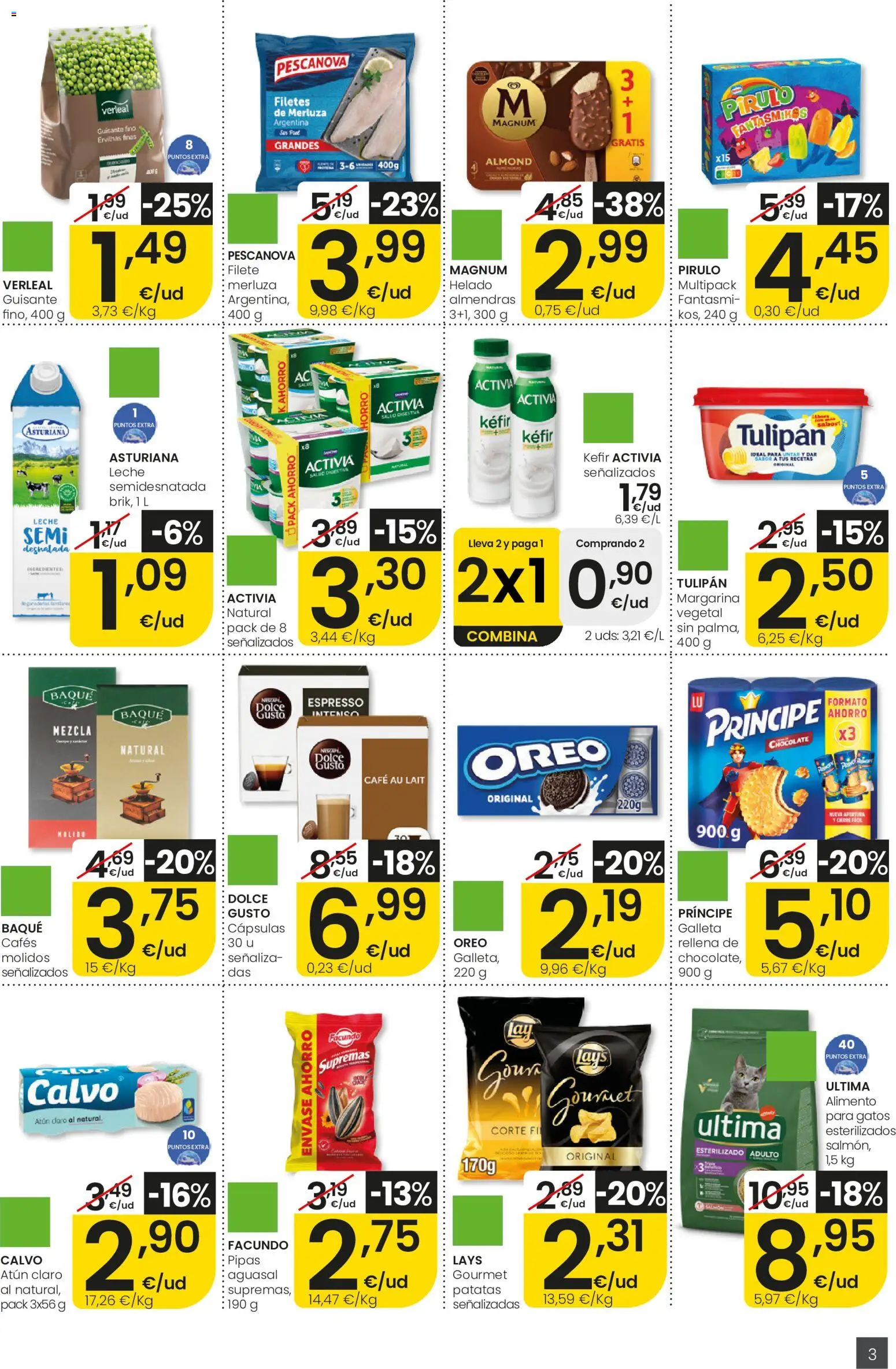 Eroski Ofertones de verano Aliprox │ válido desde el 28.05.2026 | Página: 3 | Productos: Leche, Filetes de merluza, Helado, Atún claro