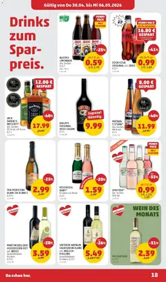 Penny Markt Die ganze Woche sparen ab 30.04.2026 gültig | Seite: 18 | Produkte: Whiskey, Zucker, Wein