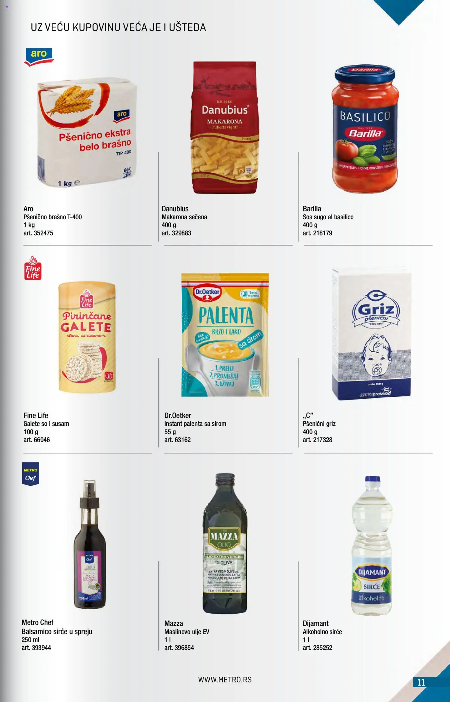 Metro katalog - važi od 01.06.2026 | Strana: 11 | Proizvode: Sos, Ulje, Pšenični griz, Maslinovo ulje