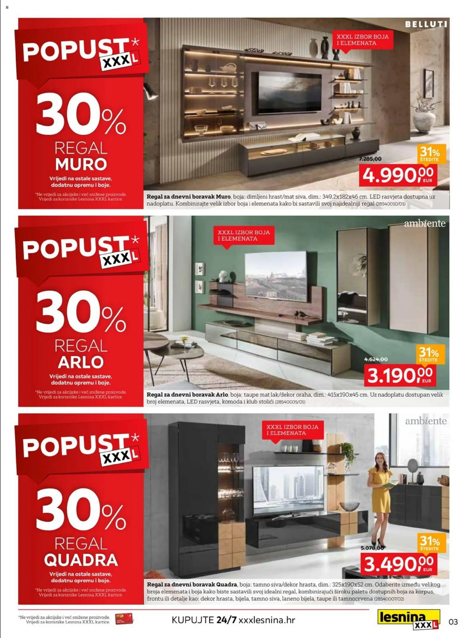 Lesnina katalog | vrijedi od 10.09.2026 | Stranica: 3 | Proizvodi: Komoda, Rasvjeta, Led, Regal