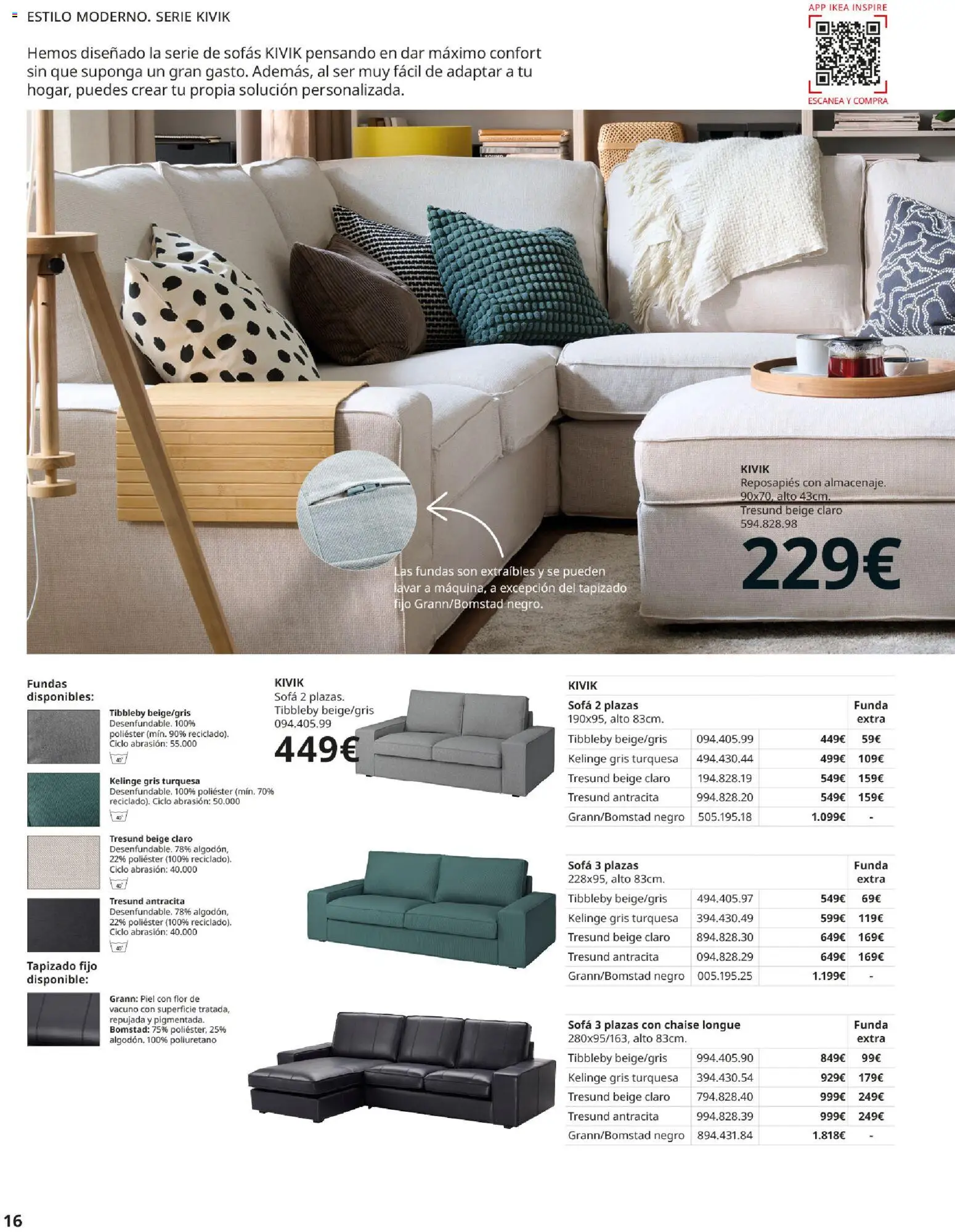 Catálogo IKEA Sofás │ válido desde el 07.05.2026 | Página: 16 | Productos: Reposapiés, Funda, Sofá