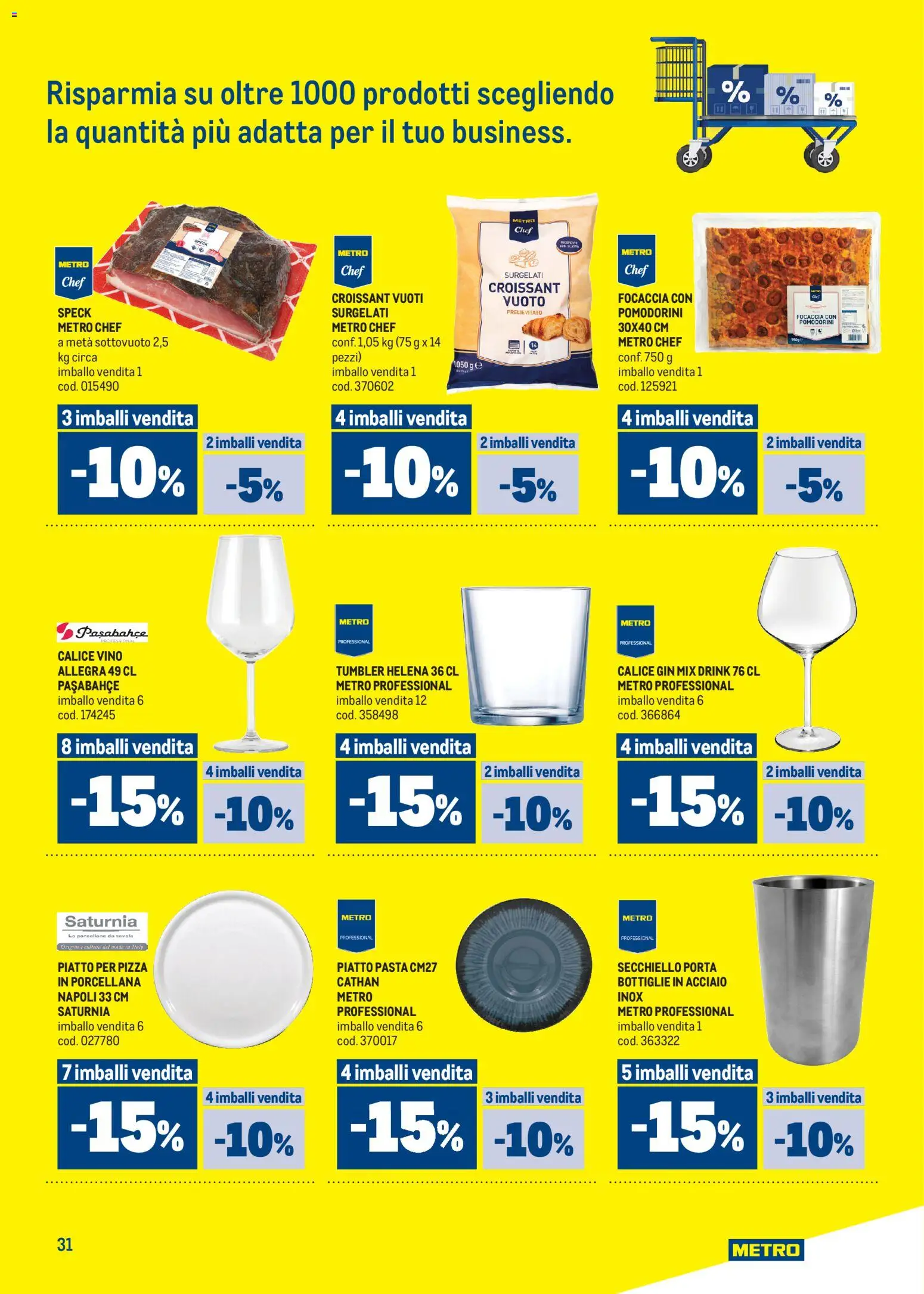 Volantino Metro del 05.03.2026 | Pagina: 31 | Prodotti: Speck, Gin, Focaccia, Vino