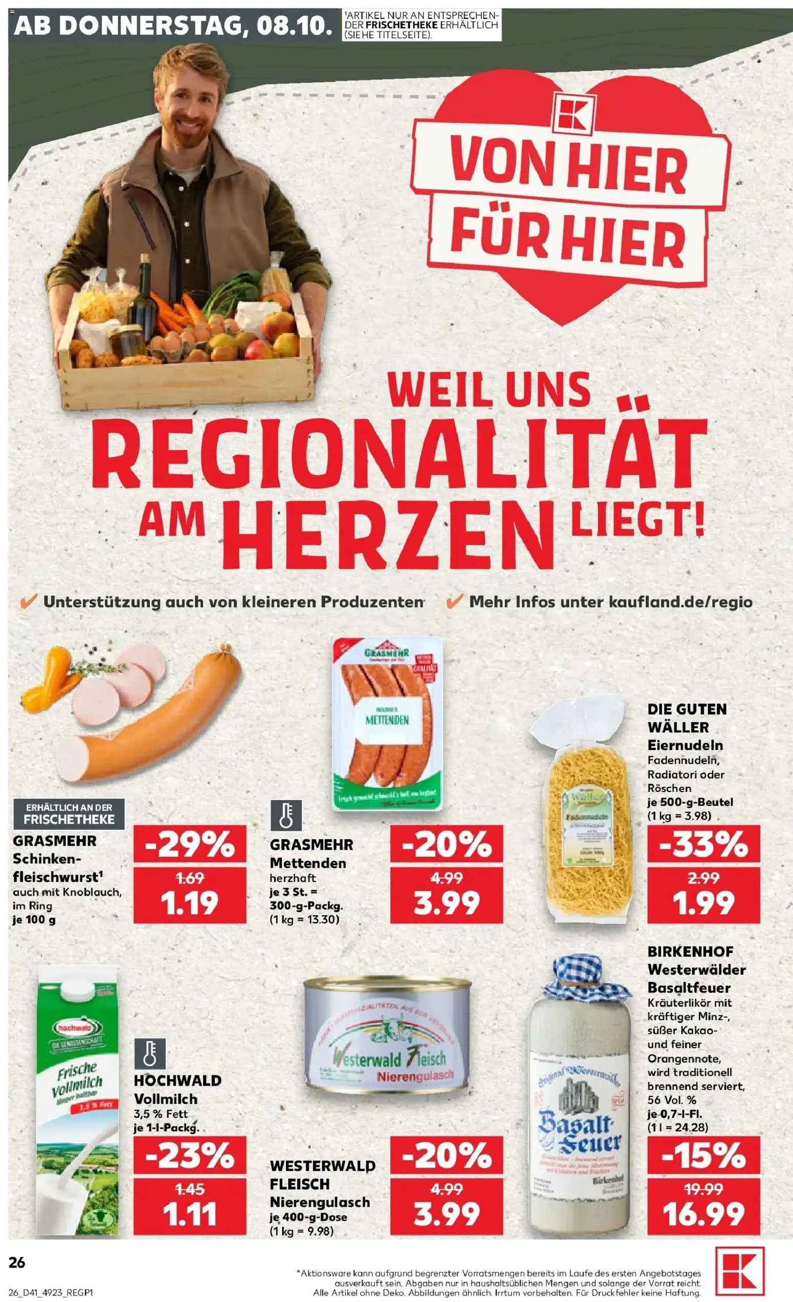 Prospekt Kaufland ab 08.10.2026 » Angebote Online zum Blättern | Seite: 26 | Produkte: Schinken, Fleisch