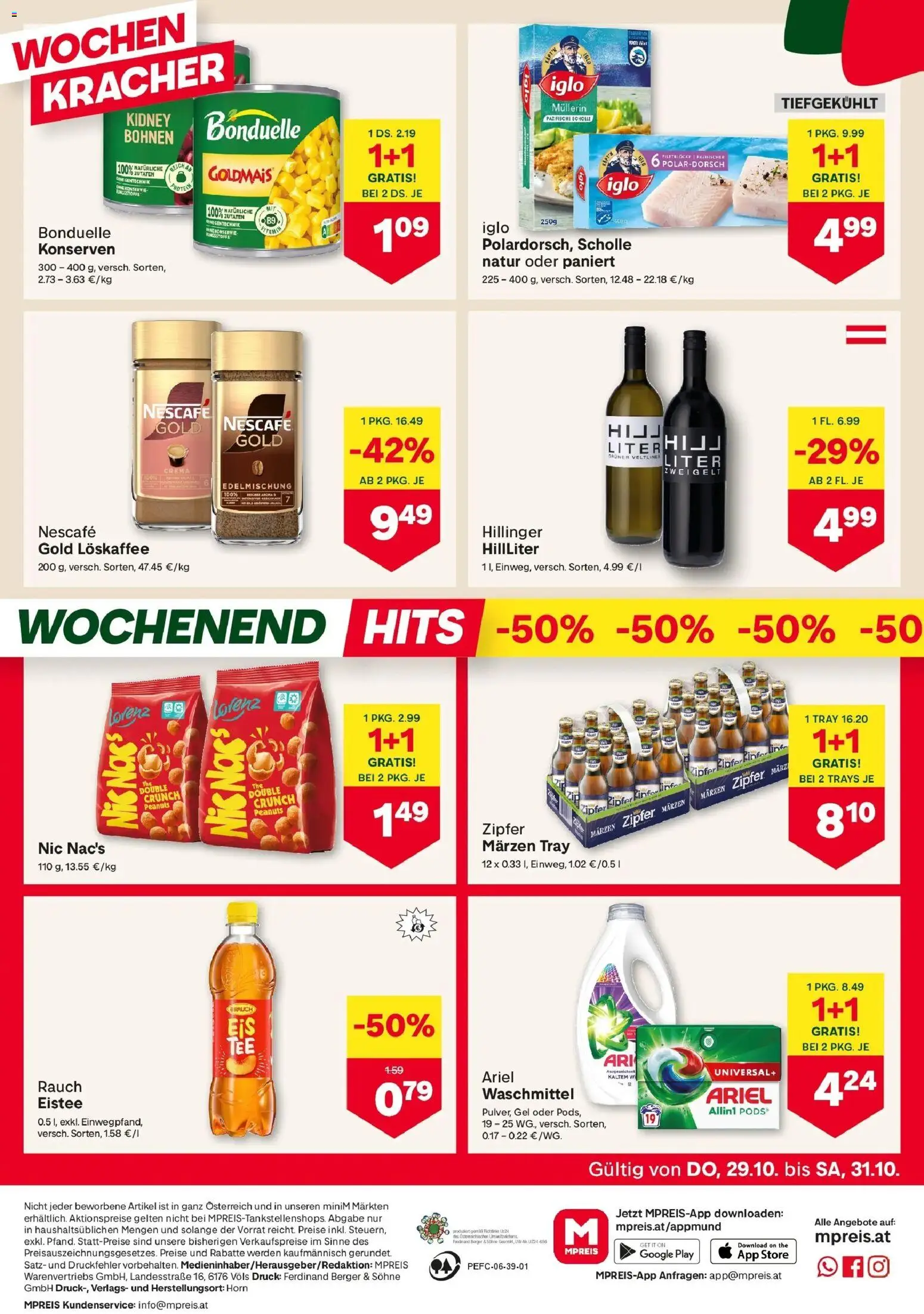 MPREIS Saalbach von 29.10.2026 - Aktuelle Angebote | Seite: 16 | Produkte: Zutaten, Waschmittel