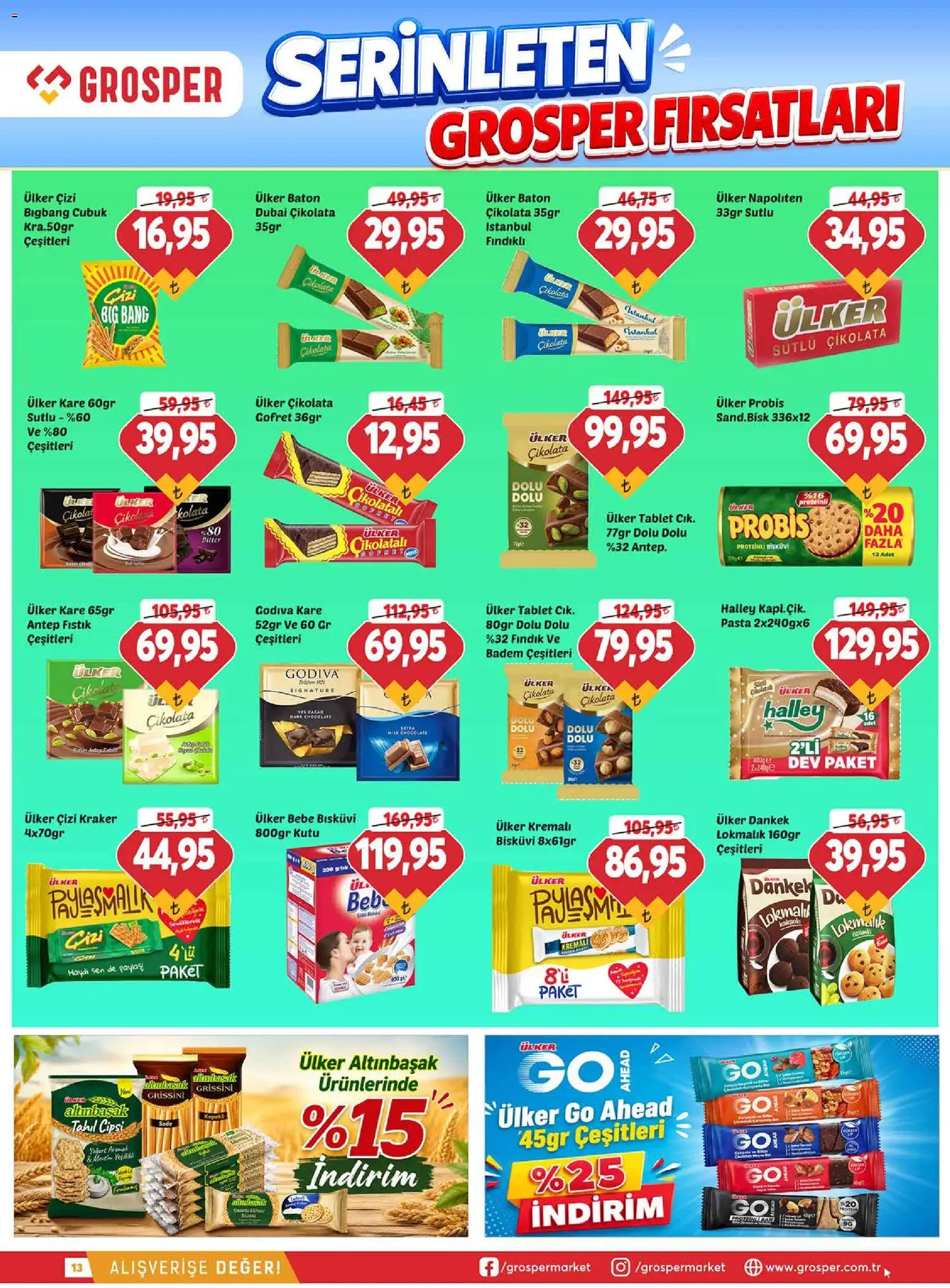 Grosper Katalog - 01 Temmuz 2026 tarihinden itibaren geçerlidir | Sayfa: 13 | Ürünler: Fıstık, Kutu, Yoğurt, Badem