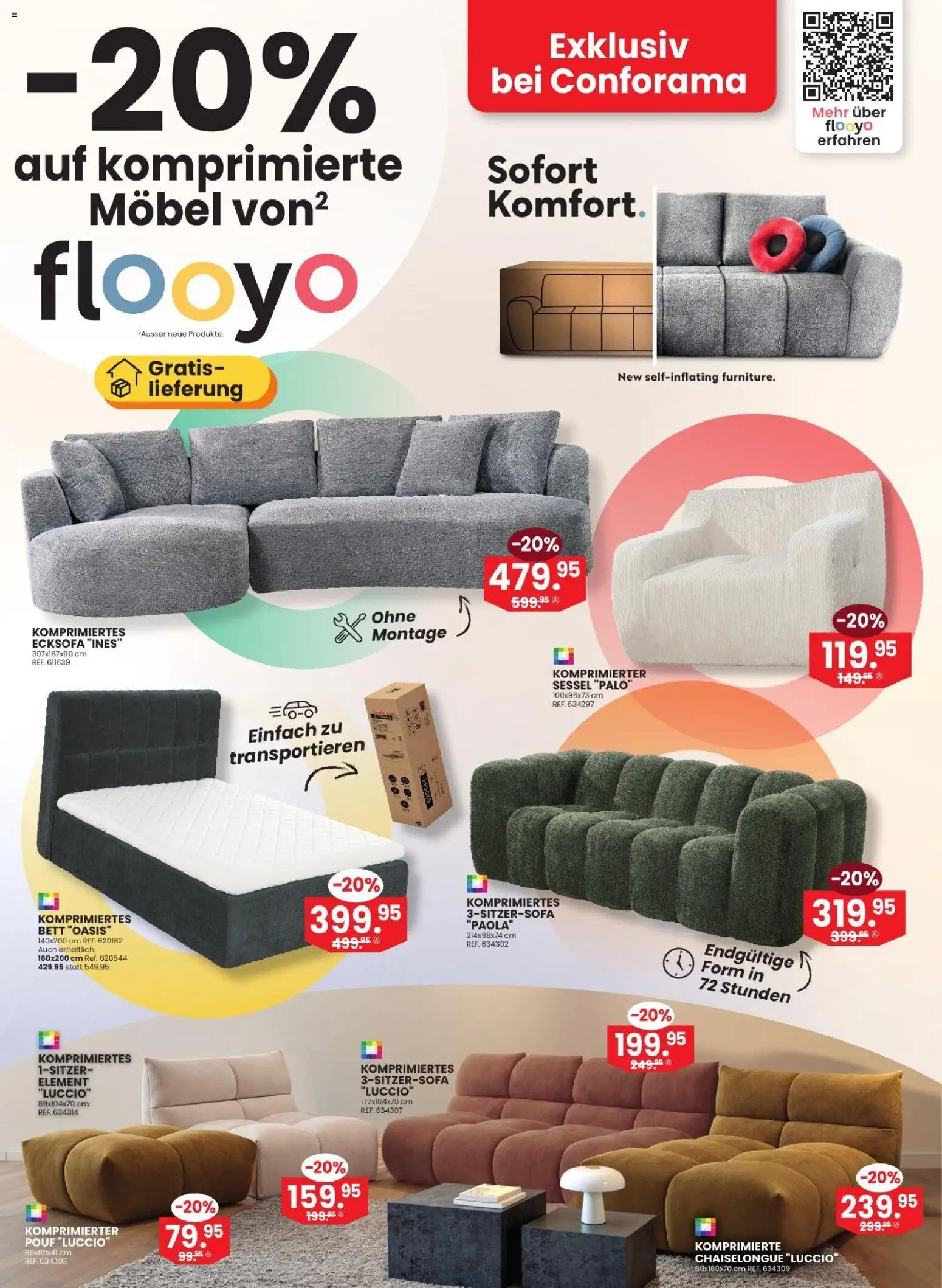 Conforama aktionen – gültig ab 28.10.2026 | Seite: 5 | Produkte: Sessel, Pouf, Bett, Ecksofa
