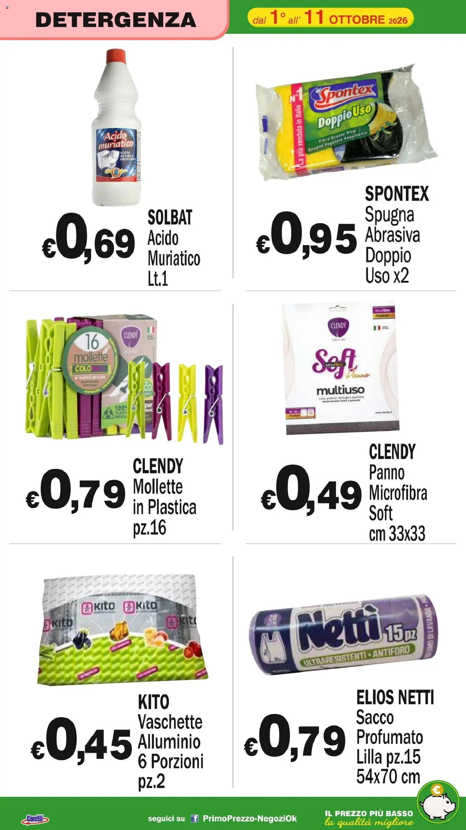Volantino Primo Prezzo del 01/10/2026 | Pagina: 21 | Prodotti: Spugna, Basso, Alluminio, Vaschette