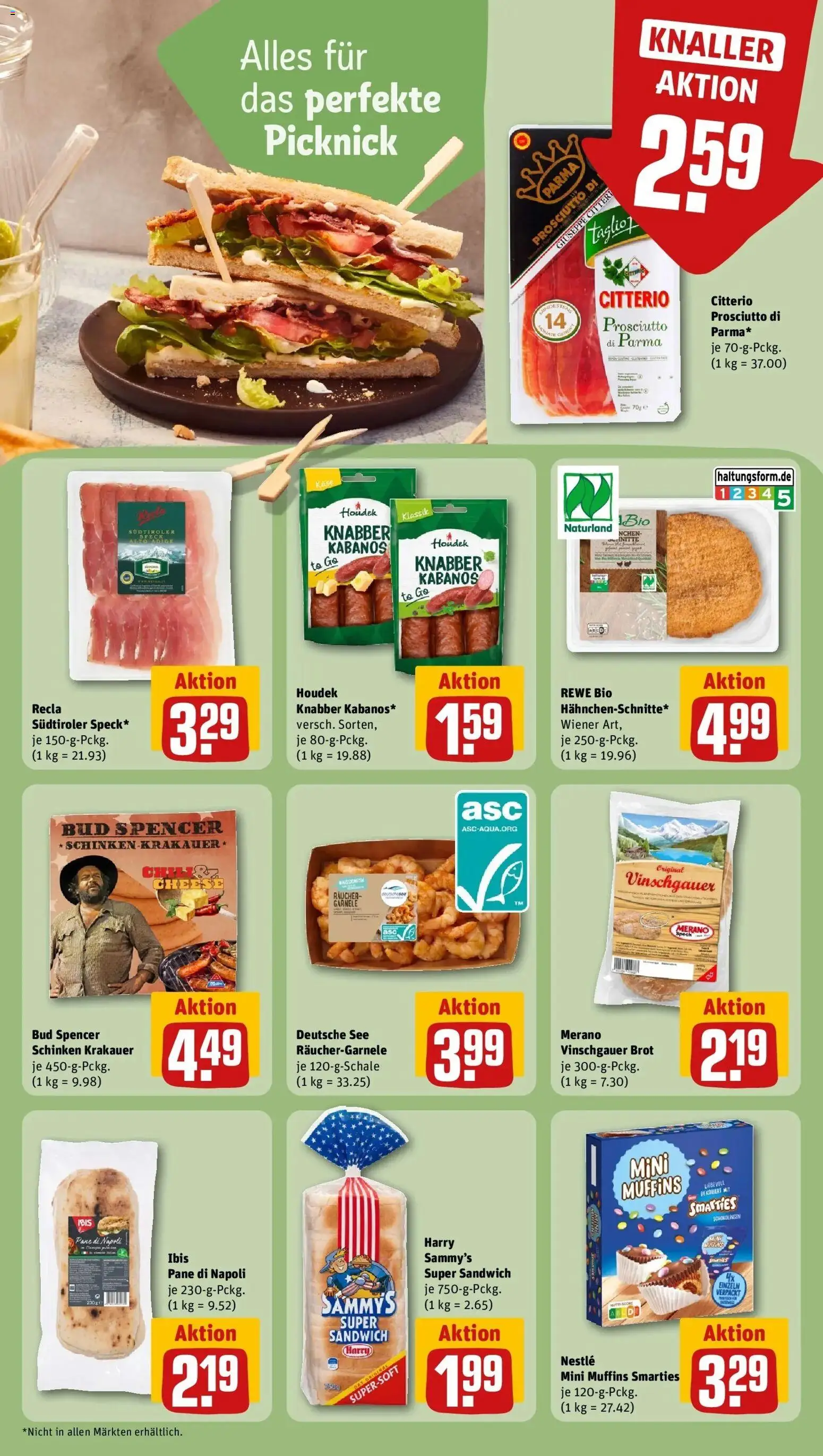 REWE Prospekt ab 03.08.2026 zum Blättern » Angebote | Seite: 16 | Produkte: Smarties, Pane, Brot, Schinken