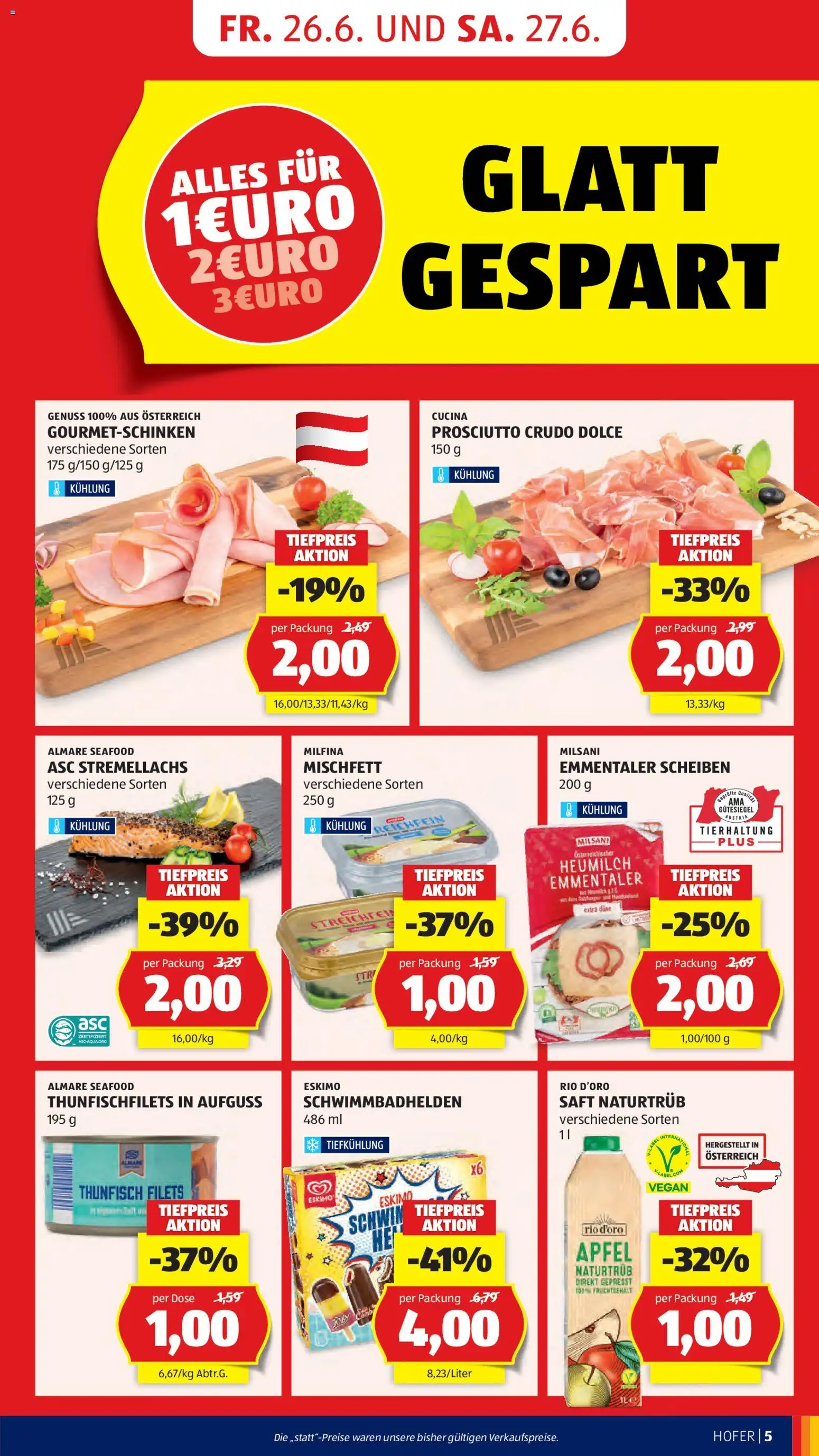 Hofer Flugblatt gültig ab 26.06.2026 | Seite: 9 | Produkte: Saft, Äpfel