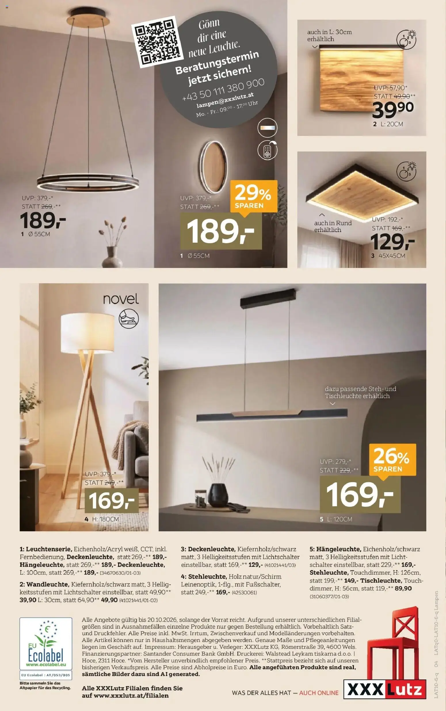 XXXLutz Lampen von 06.10.2026 - Aktuelle Angebote | Seite: 4 | Produkte: Uhr