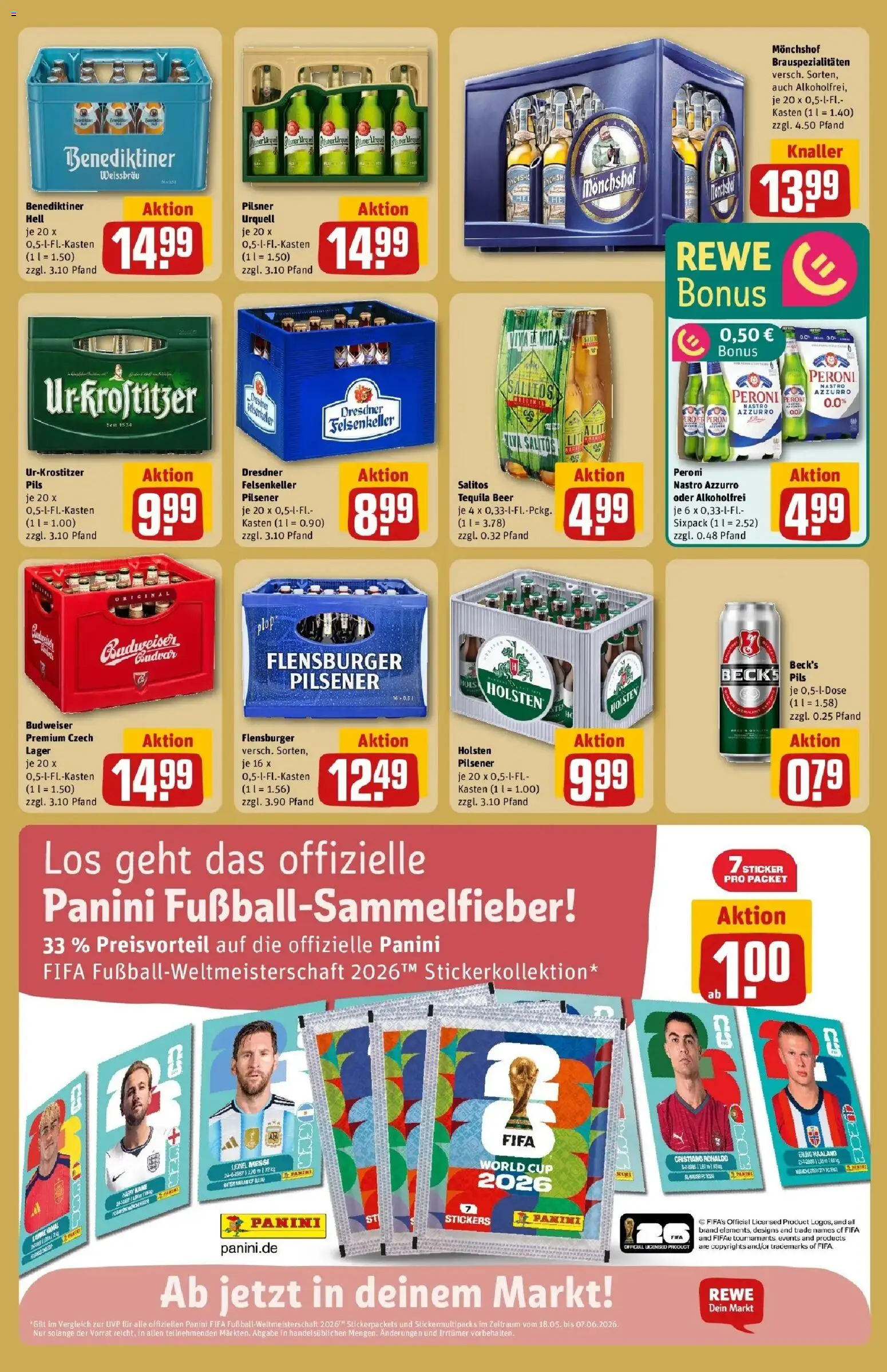Rewe Prospekt Leipzig / Plagwitz – gültig ab 17.05.2026 | Seite: 23 | Produkte: Holsten, Tequila, Pilsner urquell, Budweiser