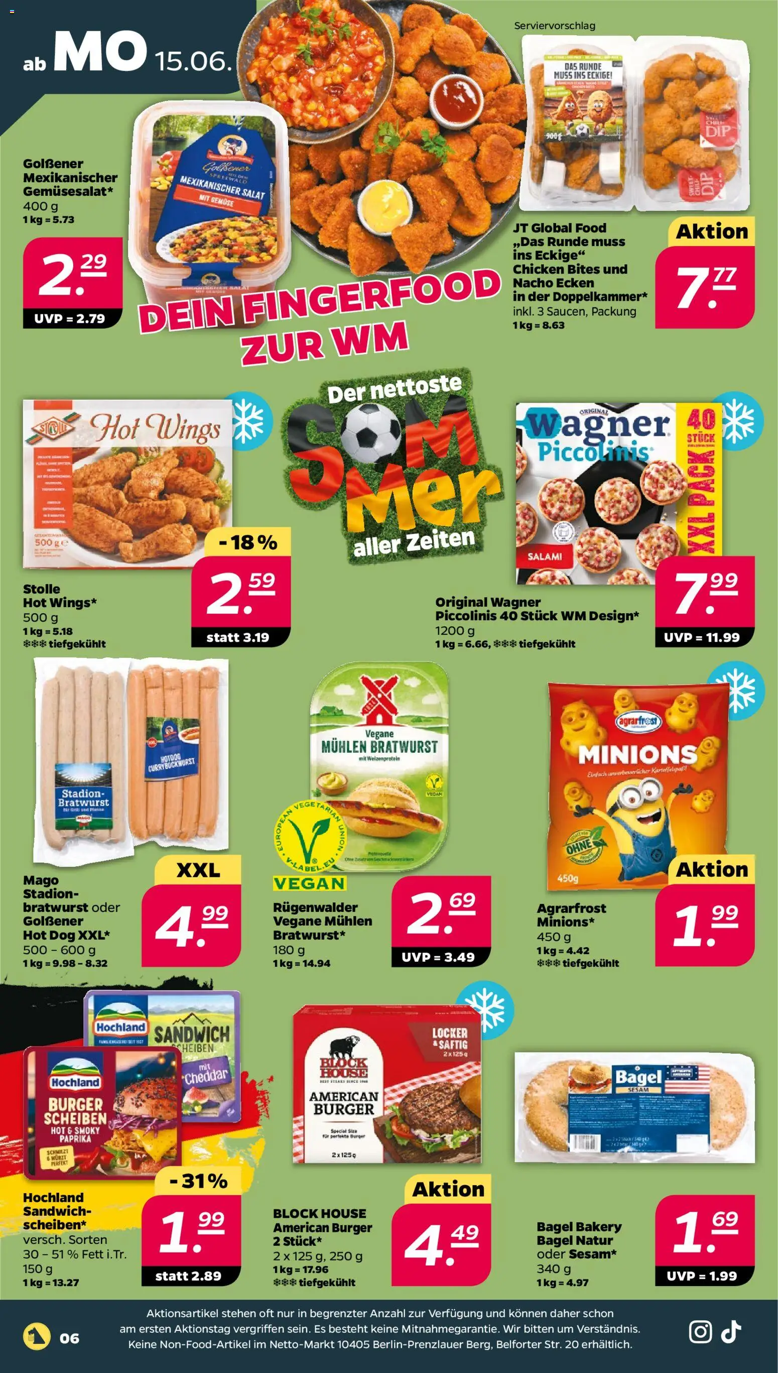 Netto Prospekt – gültig ab 15.06.2026 | Seite: 6 | Produkte: Burger, Gemüse, Paprika, Piccolinis