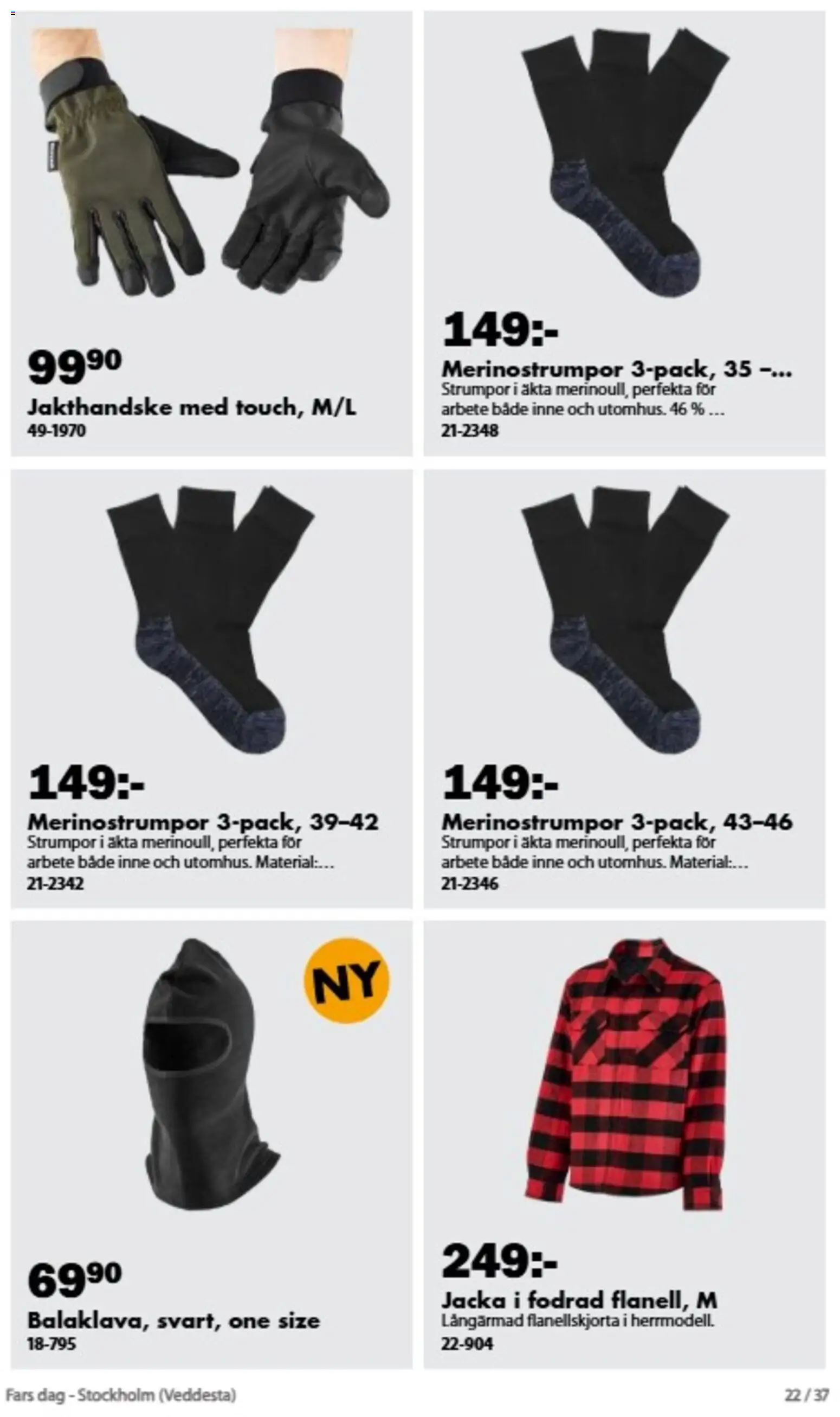 Biltema reklamblad aktuell från 26/10/2026 | Sida: 22 | Produkter: Jacka, Strumpor