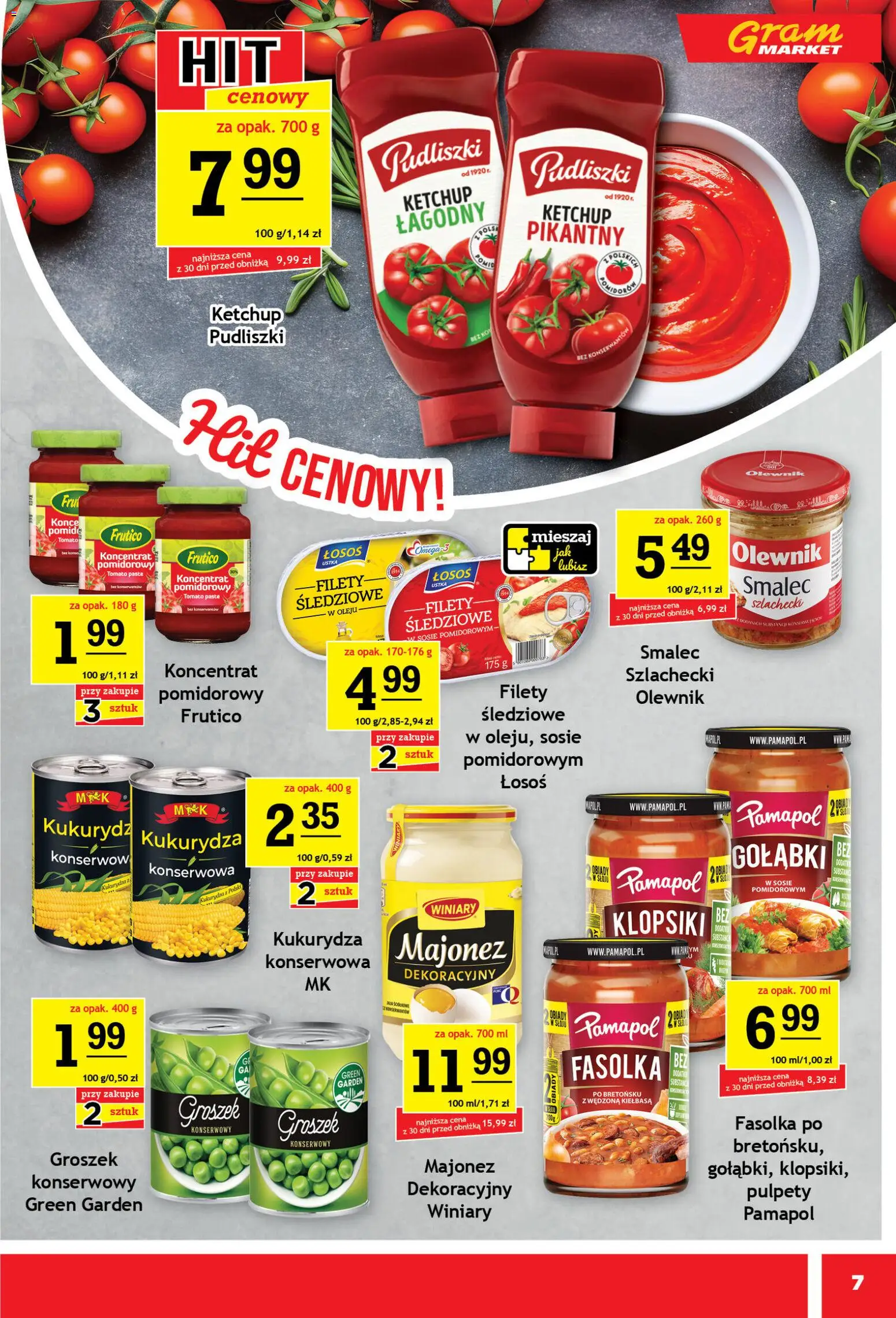 Gram Market gazetka od 13.05.2026 | Strona: 7 | Produkty: Kiełbasa, Ketchup, Ketchup pudliszki, Łosoś