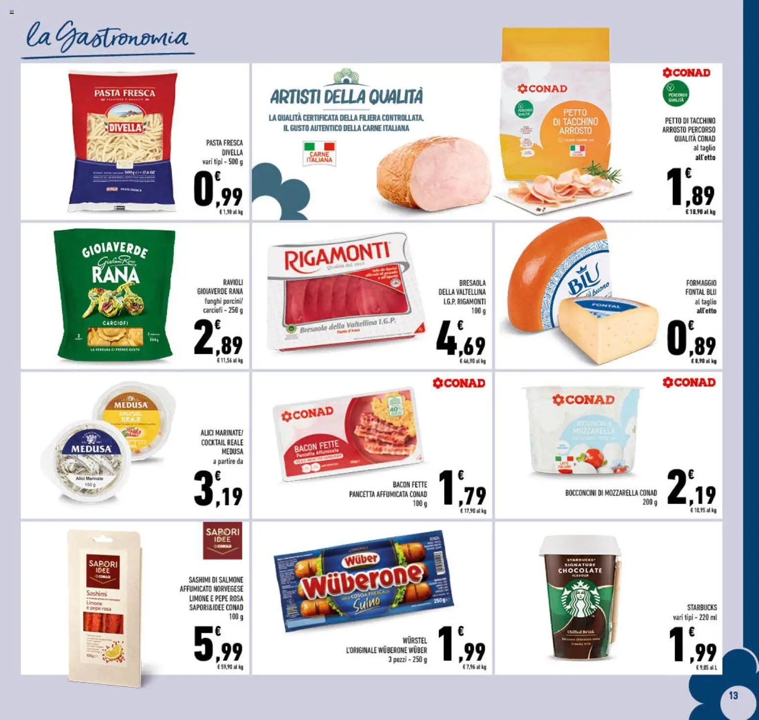 Volantino Conad del 01/07/2026 | Pagina: 13 | Prodotti: Bresaola, Pancetta, Pasta, Ravioli