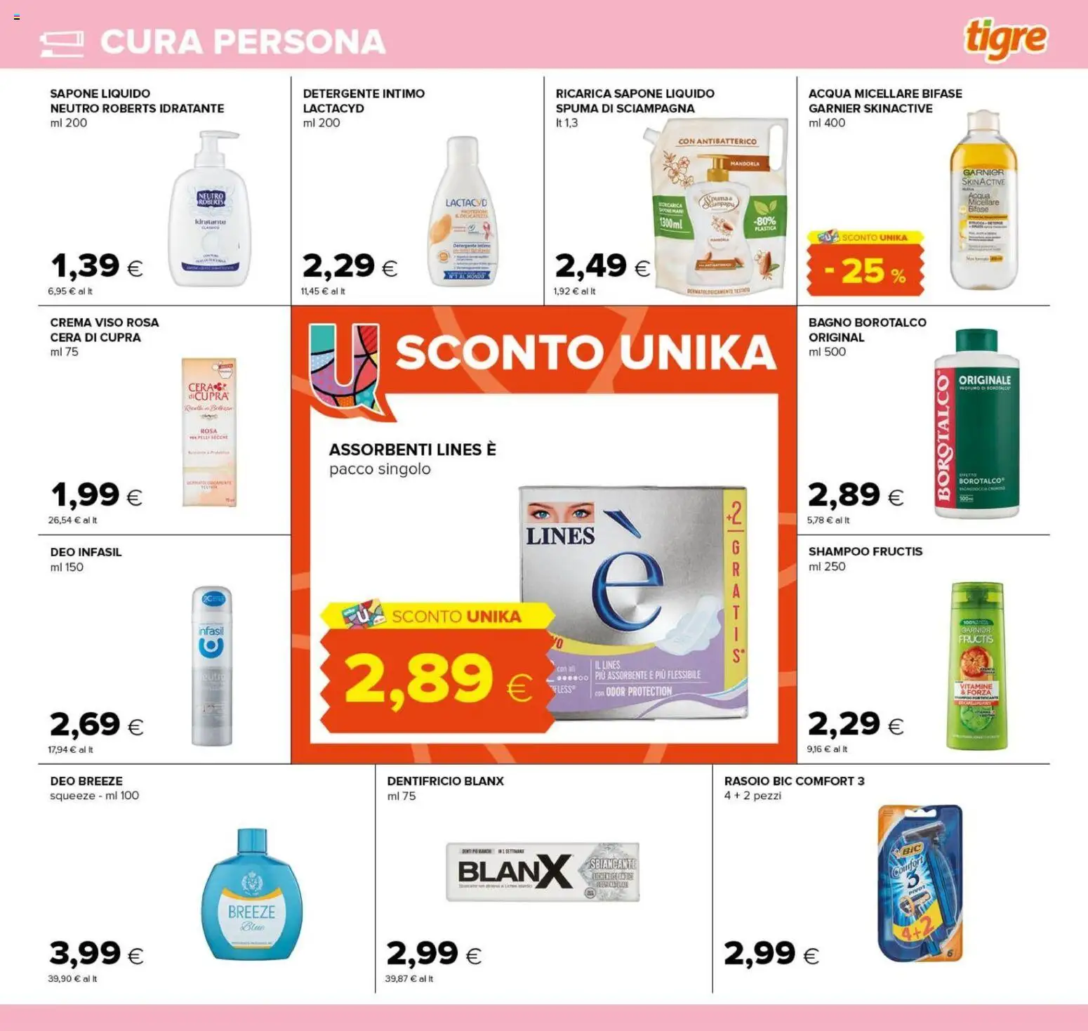 Volantino Tigre del 02/09/2026 | Pagina: 19 | Prodotti: Crema, Dentifricio, Acqua, Mandorla