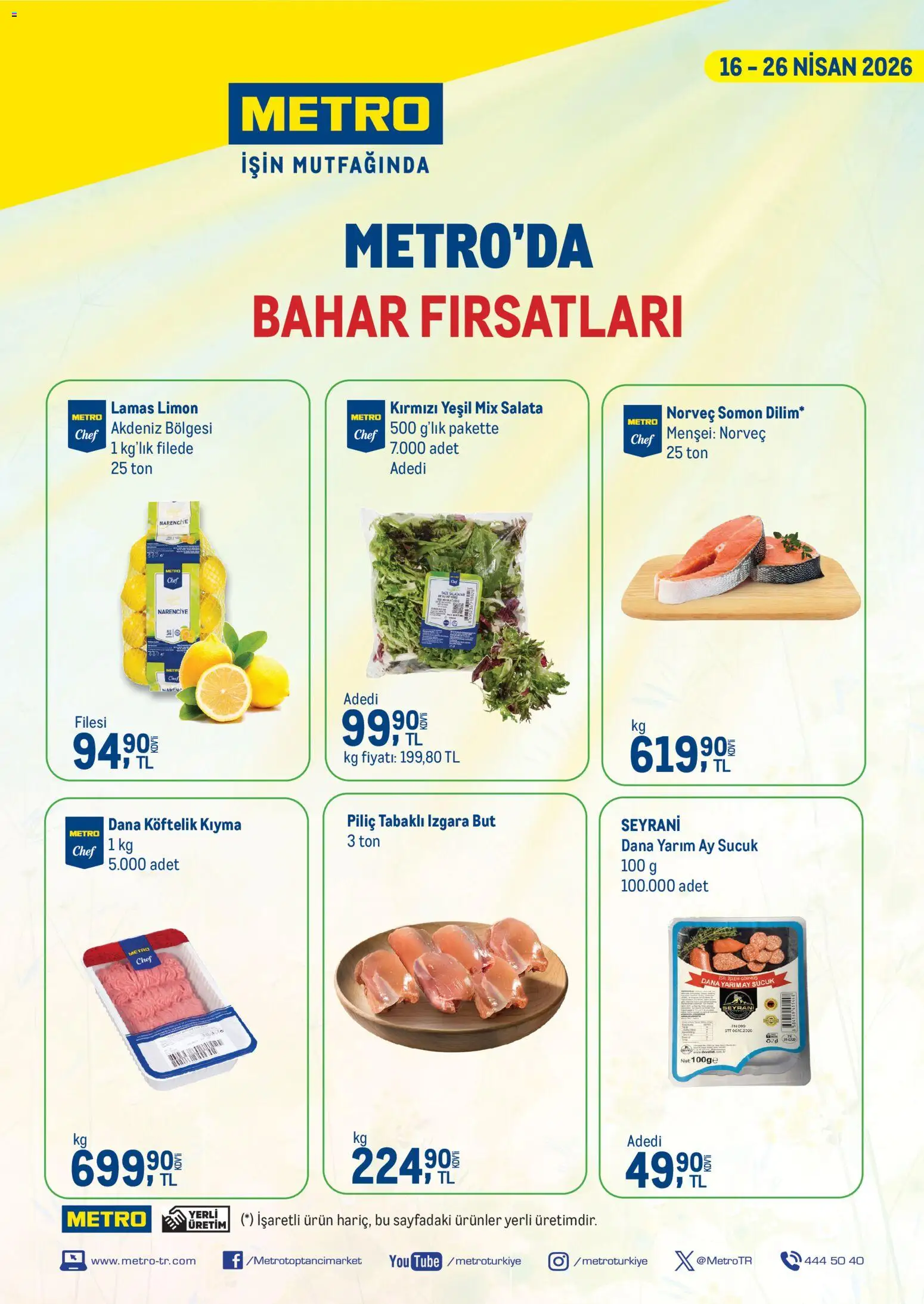 Metro - Metroda bahar firsatlari - 16.04.2026 tarihinden itibaren geçerlidir | Sayfa: 1 | Ürünler: Salata, Kıyma, Izgara, Sucuk