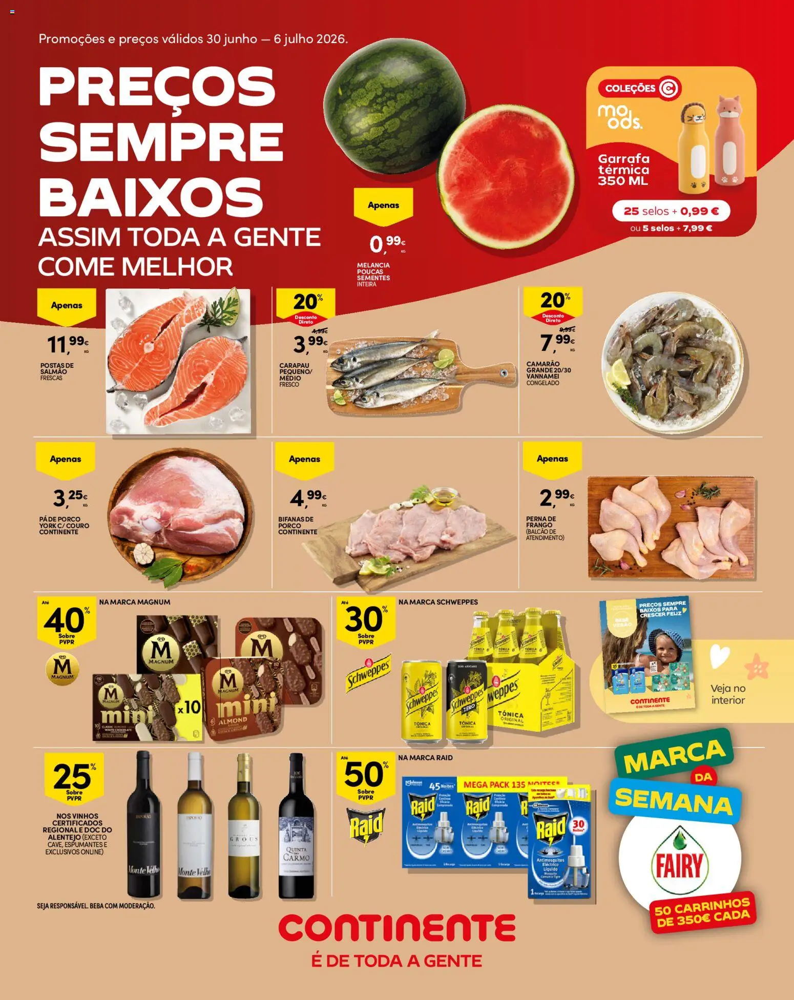 Continente Madeira │ válido de 30/06/2026 | Página: 1 | Produtos: Frango, Salmão, Chocolate, Melancia