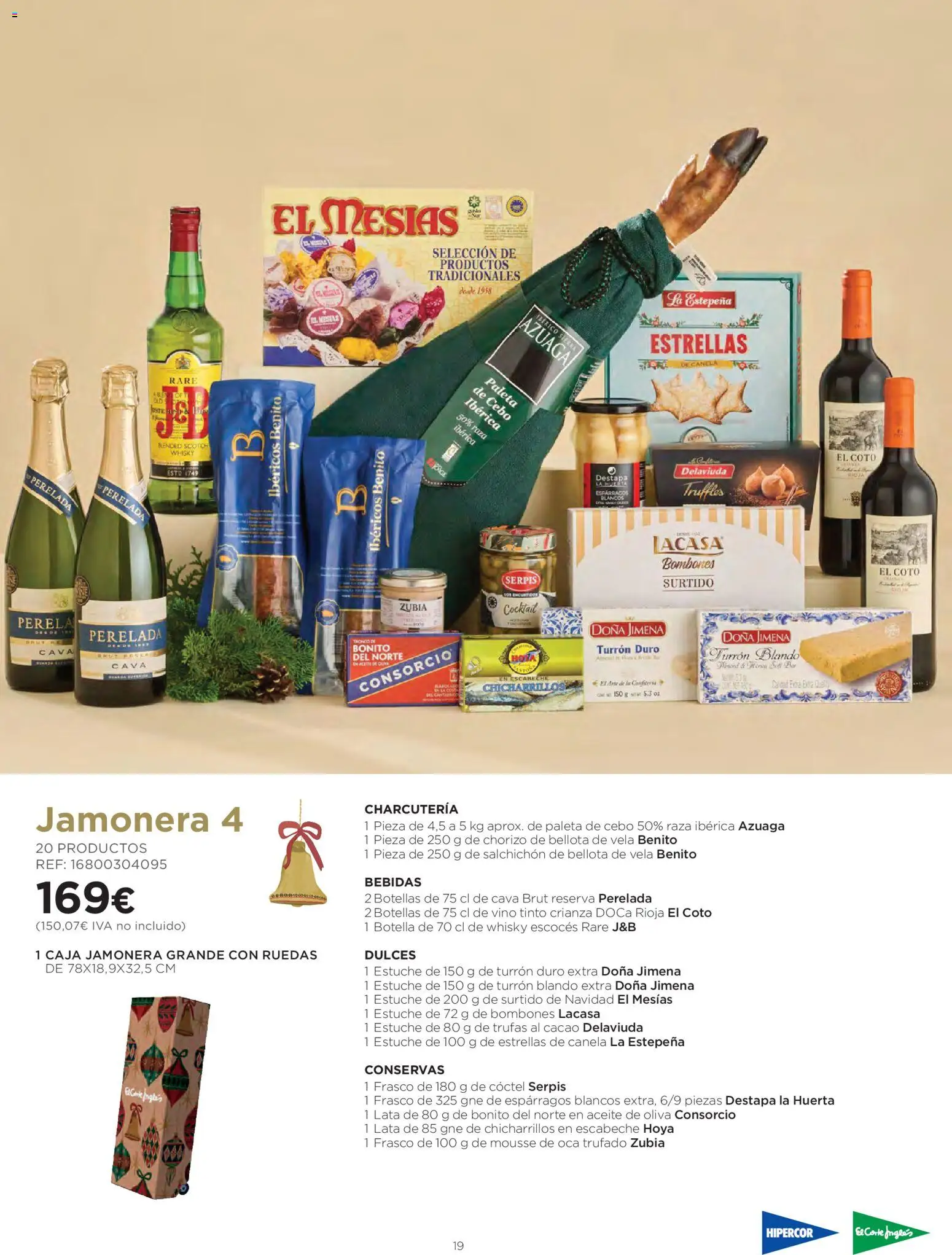 El Corte Inglés Cestas Navidad 2026 │ válido desde el 08/10/2026 | Página: 19 | Productos: Espárragos, Vela, Dulces, Whisky escocés