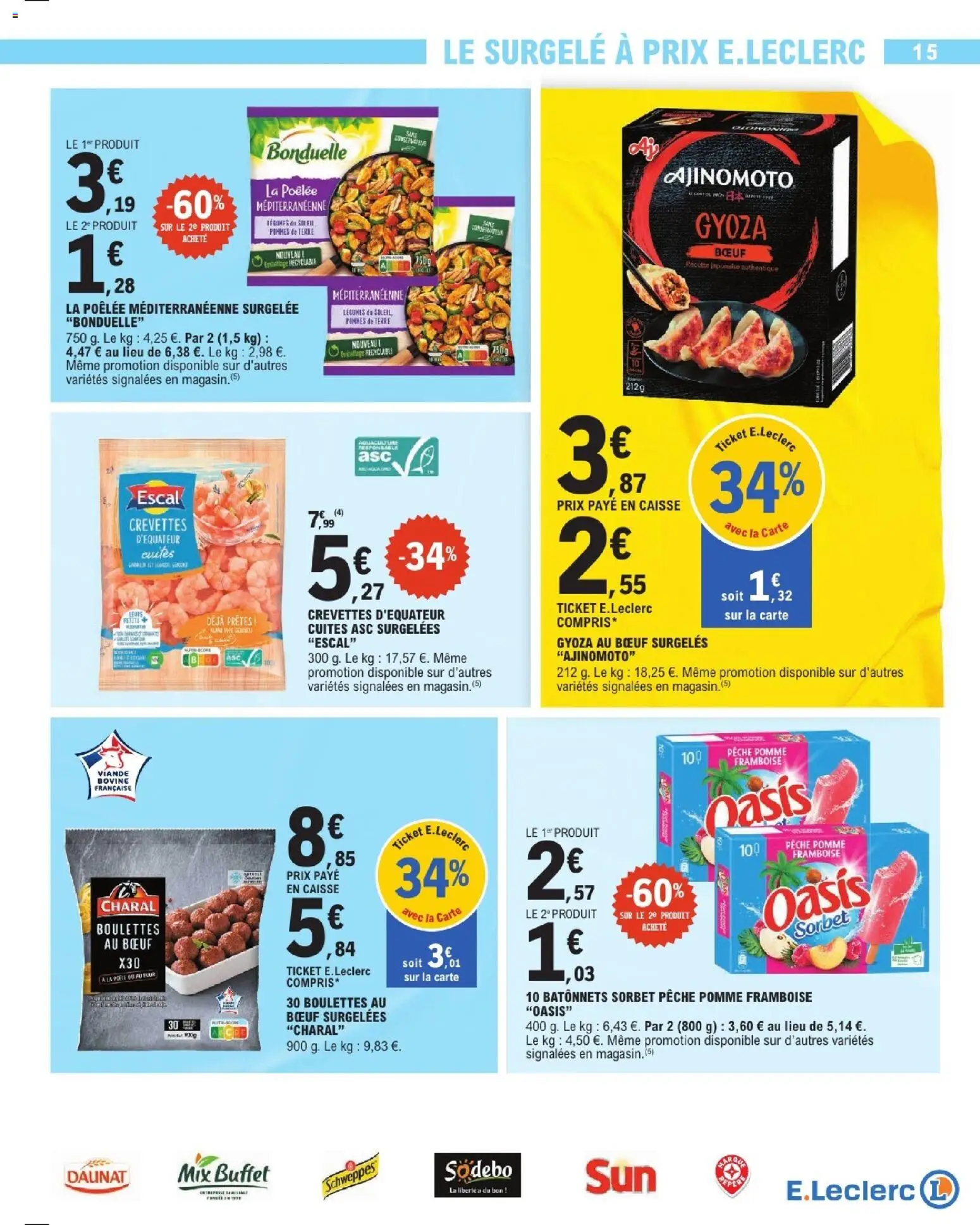 {H1} | Page: 15 | Produits: Pêche, Crevettes, Buffet, Pommes de terre