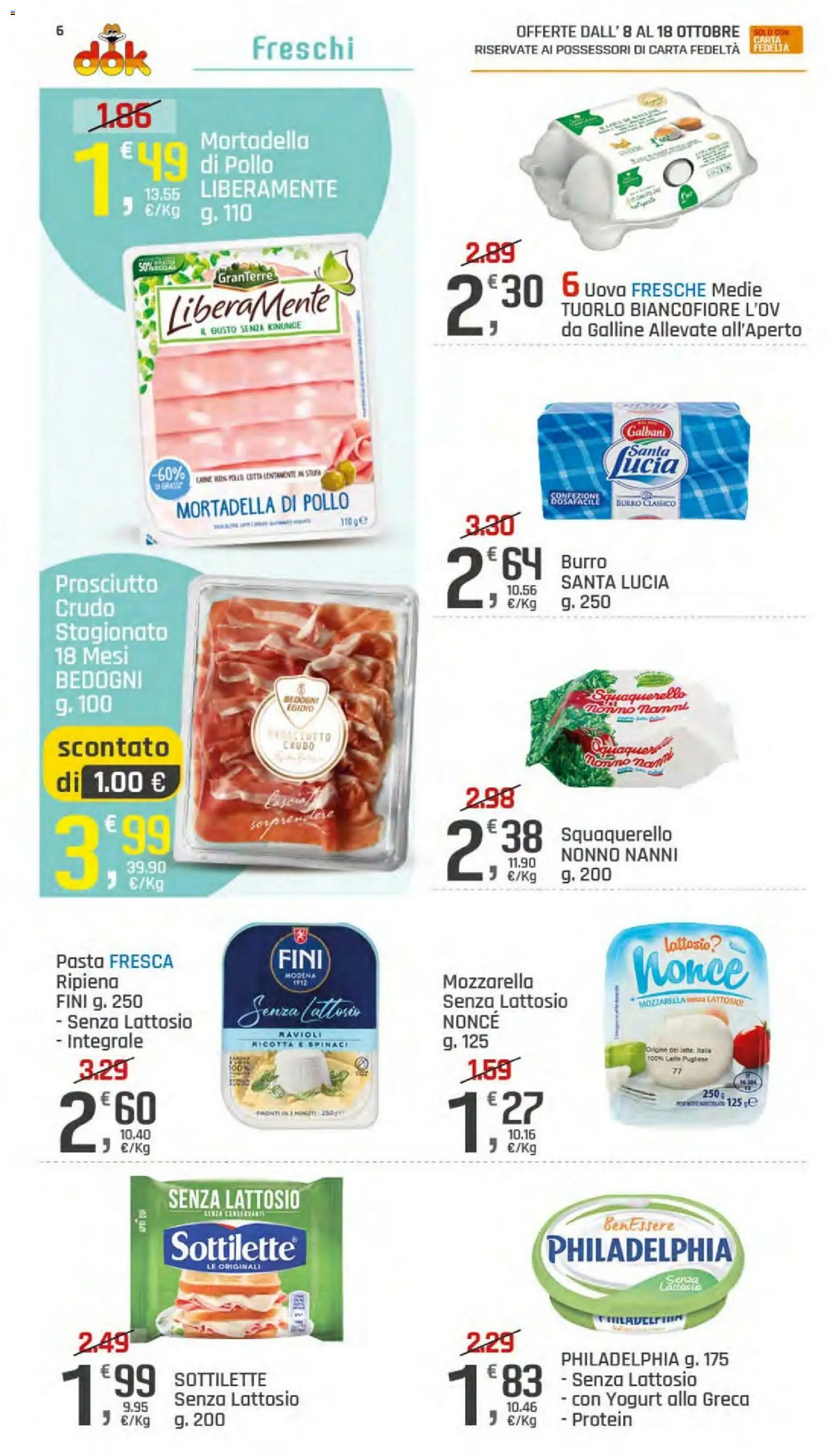 Volantino DOK del 08/10/2026 | Pagina: 6 | Prodotti: Pollo, Stufa, Pasta, Tonno