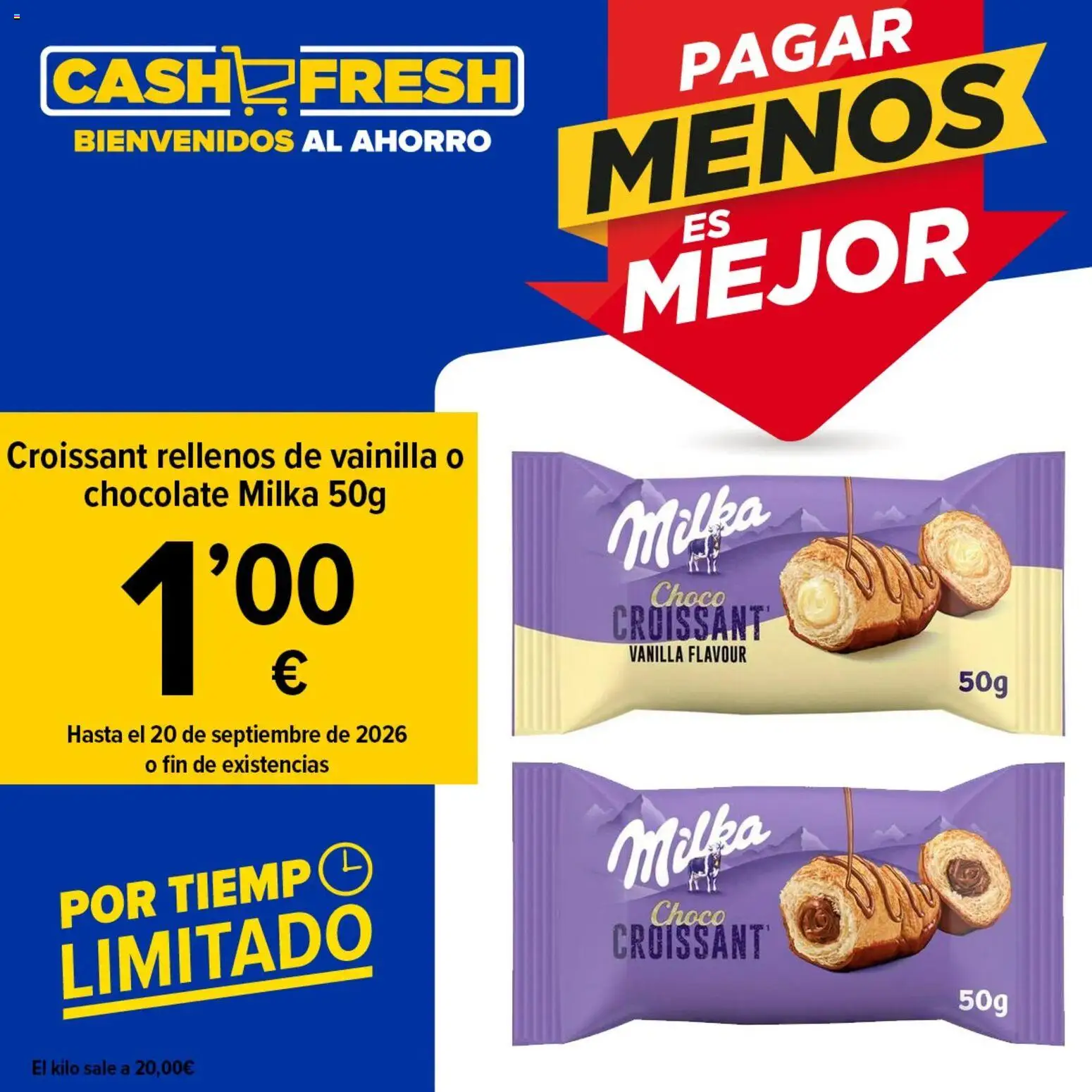 Cash Fresh Chocolate Milka 50 g │ válido desde el 14/09/2026 | Página: 1 | Productos: Chocolate, Croissant, Vainilla