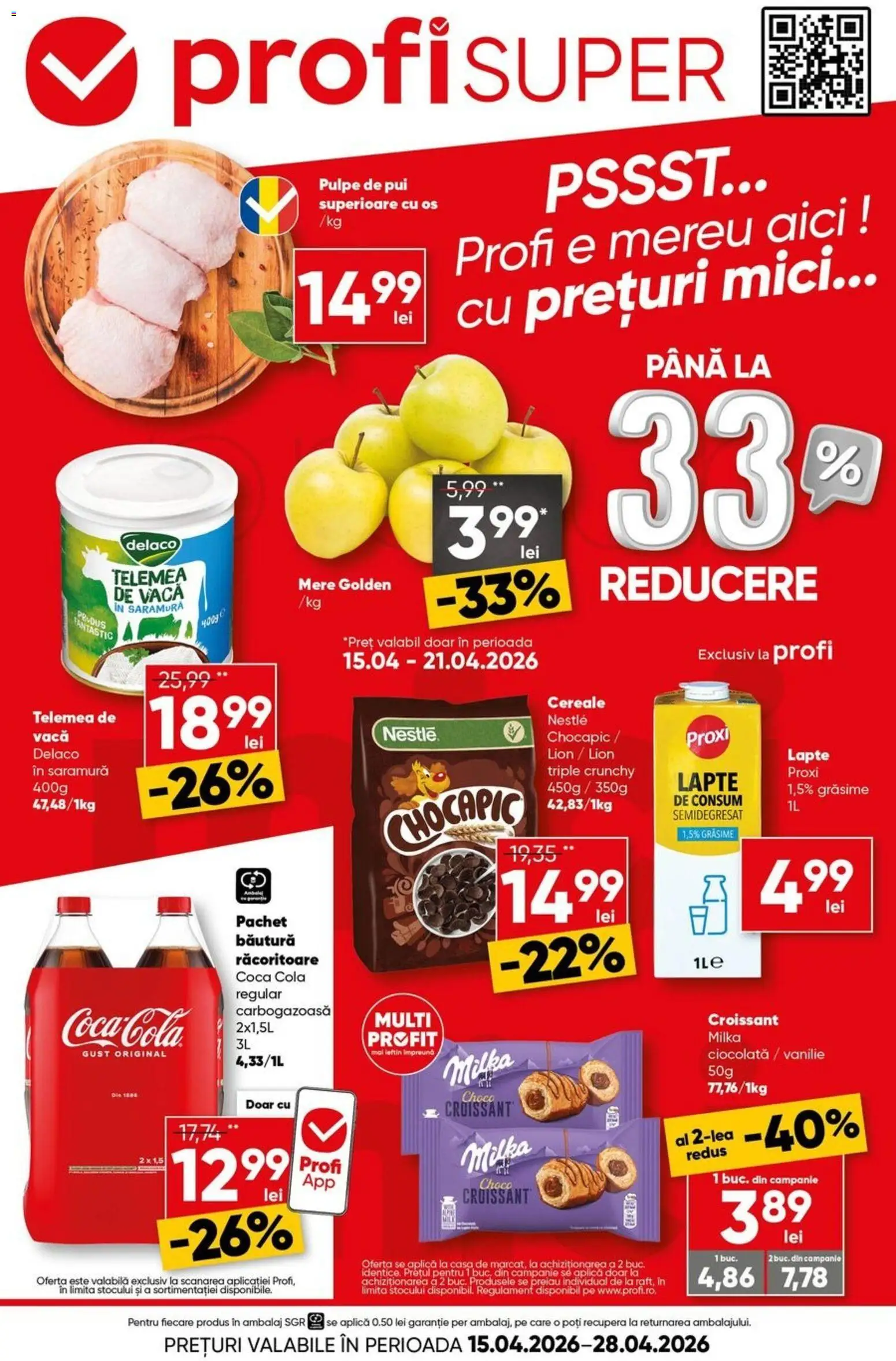 Noul catalog Profi – valabil de la 15.04.2026 | Pagină: 1 | Produse: Hacıyatmaz Kedi Oyuncağı, Mici, Amerikan servis, Ciocolată