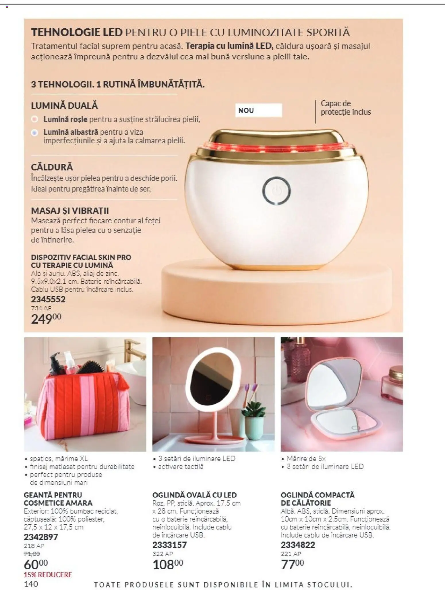 Noul catalog Avon – valabil de la 01.10.2026 | Pagină: 140 | Produse: Finisaj, Geantă, Usb, Oglindă