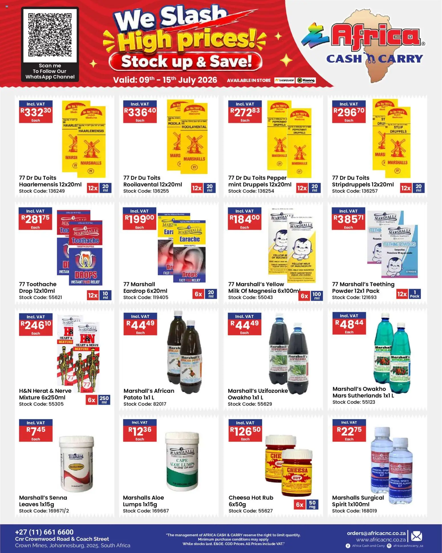 New Africa Cash & Carry catalogue – valid from 09/07/2026 | Page: 70 | Products: Milk, Powder, Stock, Pepper