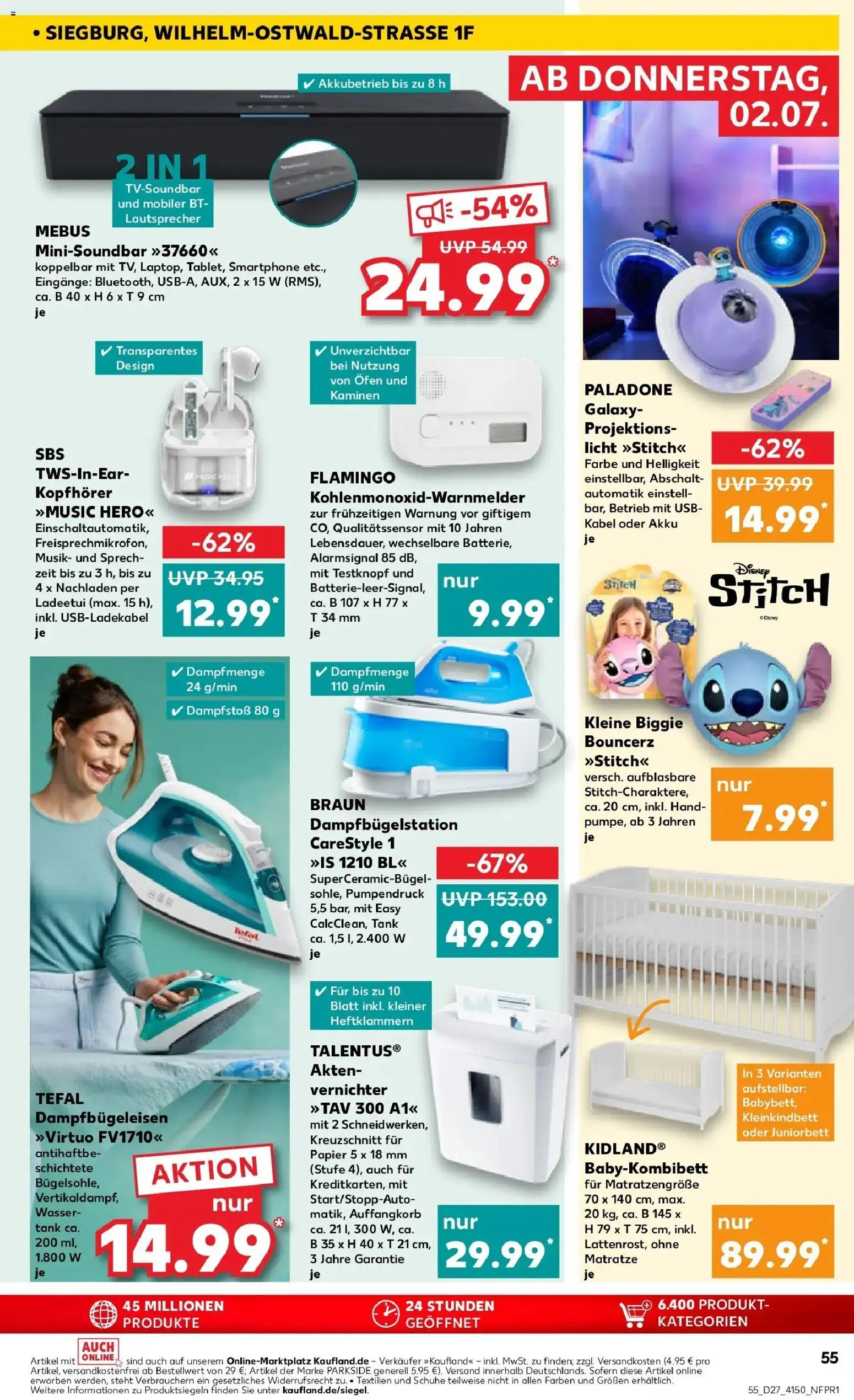Kaufland Prospekt Troisdorf – gültig ab 29.06.2026 | Seite: 66 | Produkte: Lautsprecher, Ofen, Matratze, Wasser