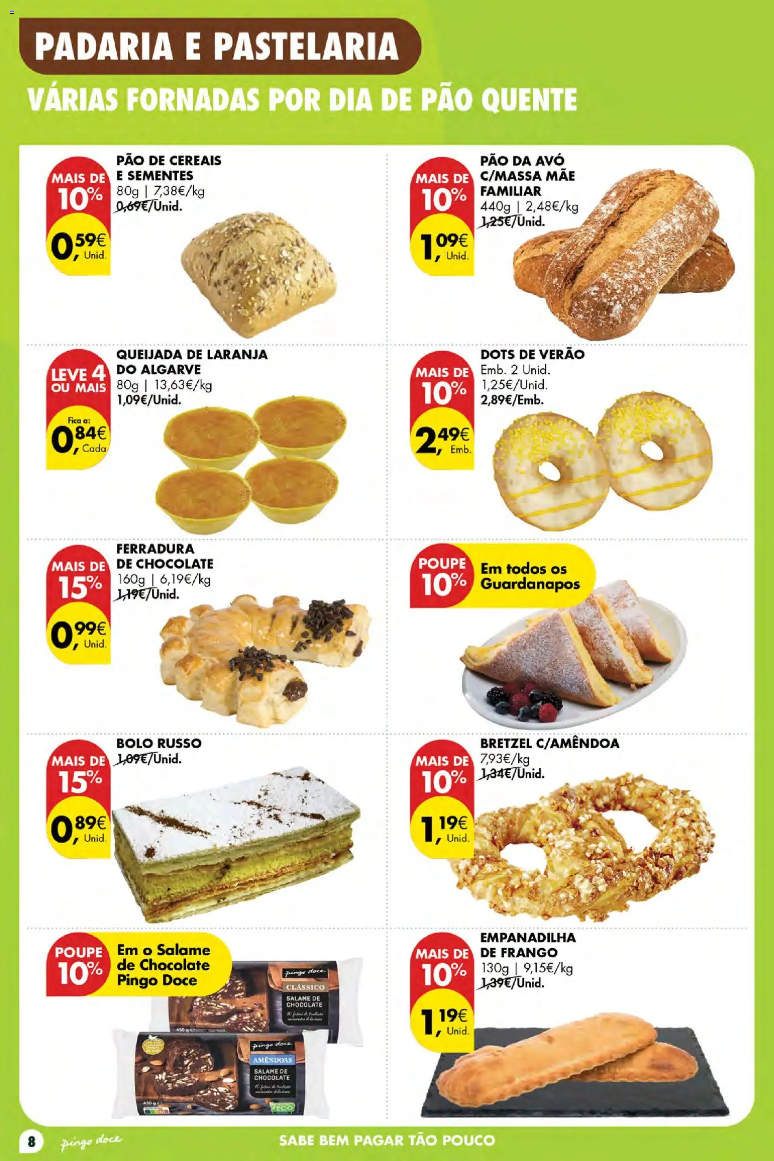 Pingo Doce Poupe Esta Semana Açores │ válido de 09/07/2026 | Página: 8 | Produtos: Bolo, Pão, Salame, Cereais