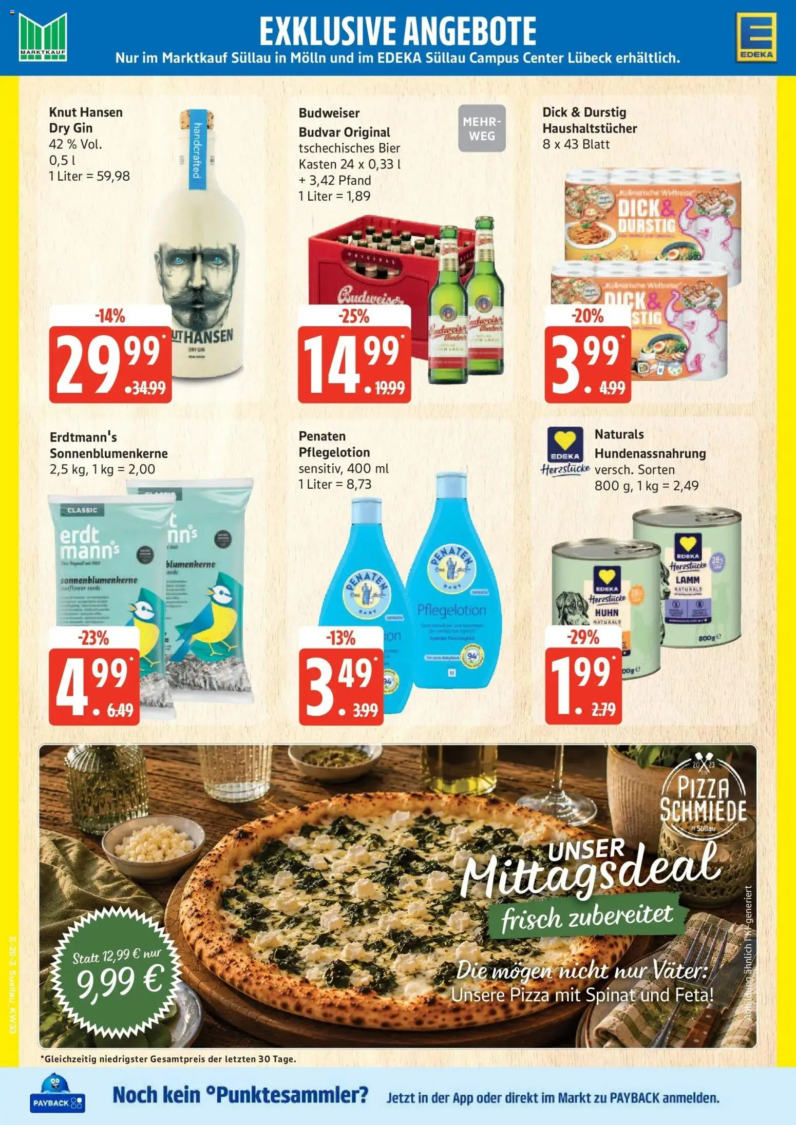 Edeka Prospekt Ratzeburg (ab 10.08.2026) » Angebote Online | Seite: 28 | Produkte: Feta, Bier, Budweiser, Pizza