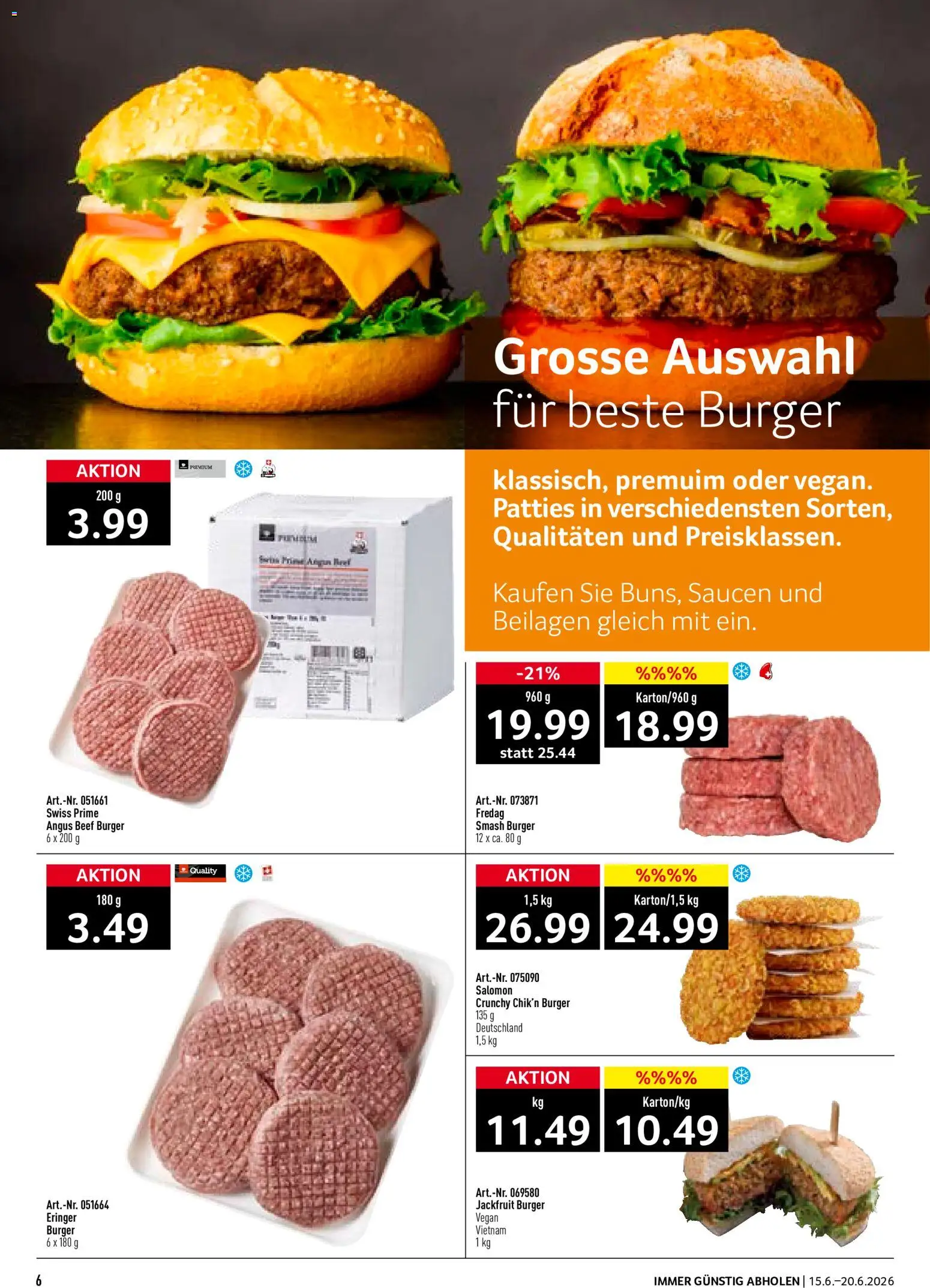 Prodega aktionen – gültig ab 15.06.2026 | Seite: 6 | Produkte: Burger