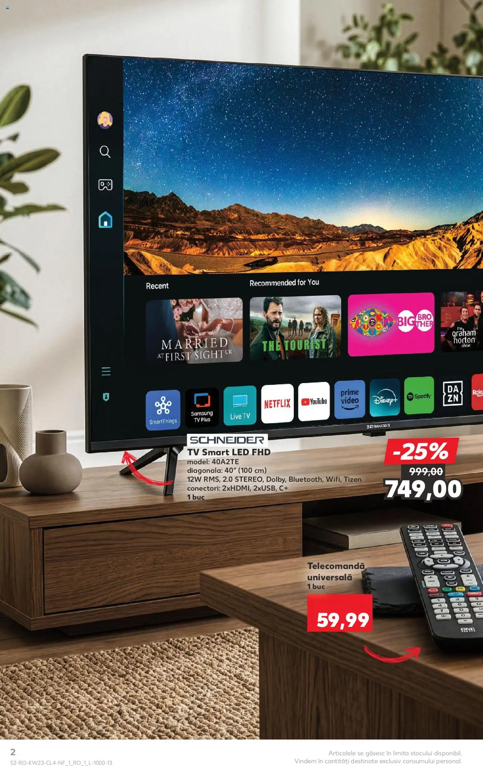 Kaufland RO akciós ujság - amely érvényes a következő dátumtól: 03.06.2026 | Oldal: 2 | Termékek: Videó, TV, Samsung